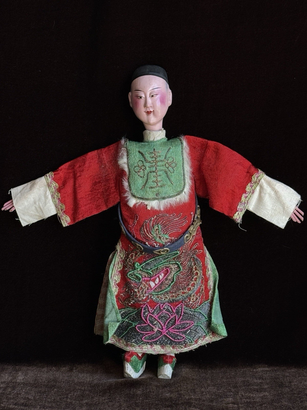 Pair of Vintage 10” Chinese Opera Qing Dynasty Dolls