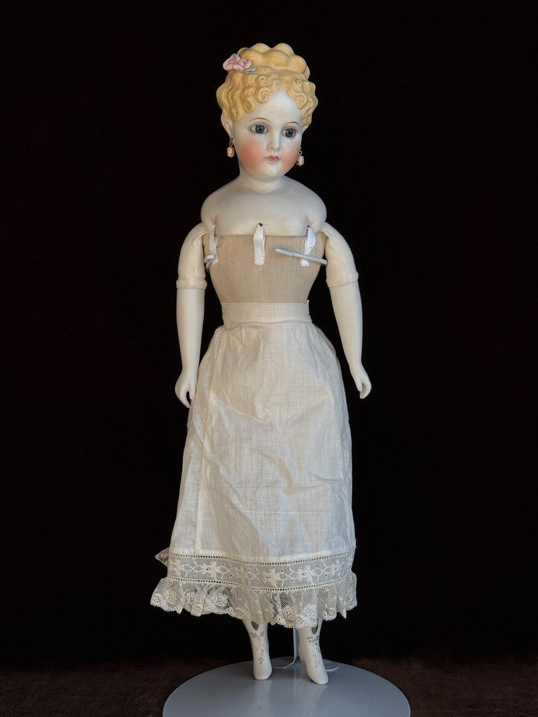 Vintage 1967 Reproduction of Turned Bisque Head Parian 18.5” Fashion Lady Doll