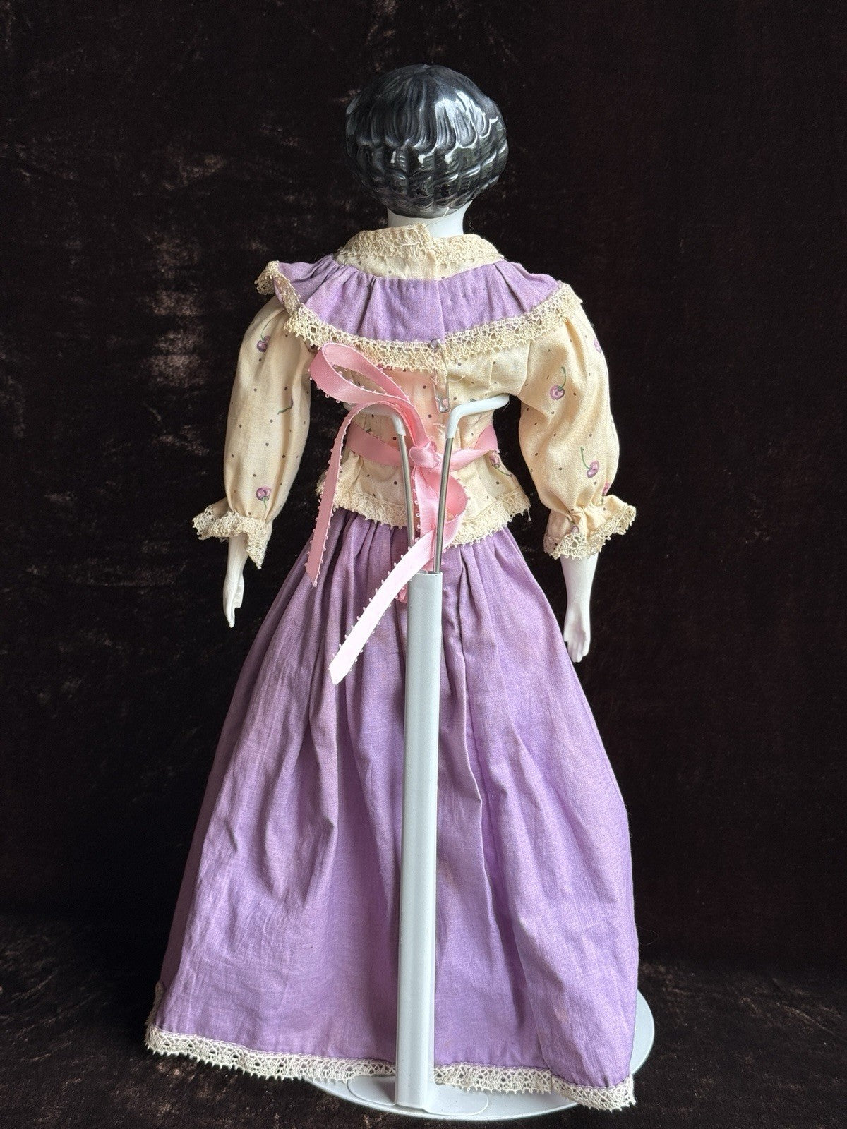 Antique German 15.5” Flat Top Highbrow China Shoulder Head Doll