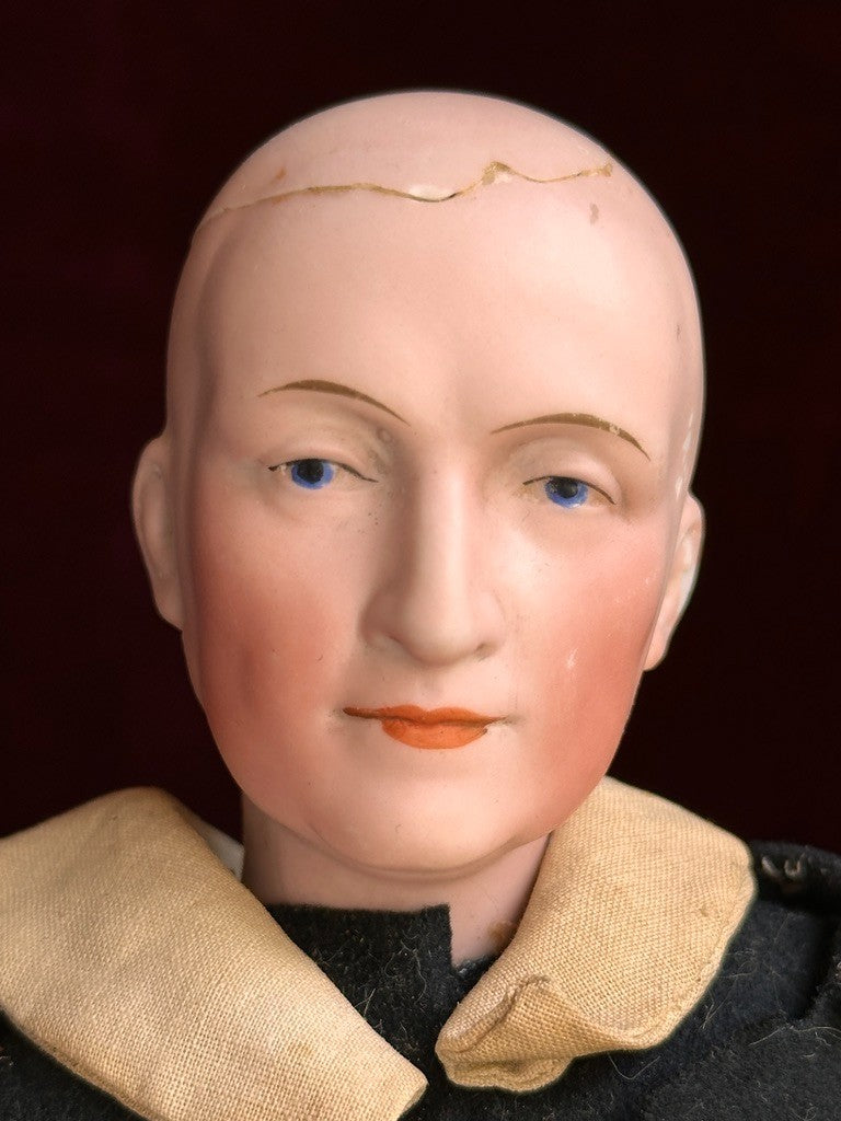 Very Rare Antique German Halbig 921 Dressel Portrait Character Bisque Head Doll