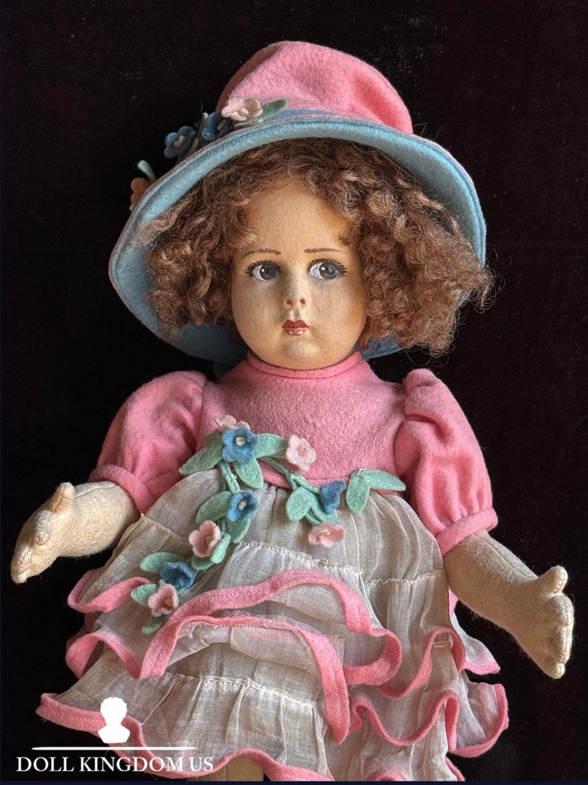 Vintage Italian 12” Lenci 111 Felt Cloth Character Girl Doll