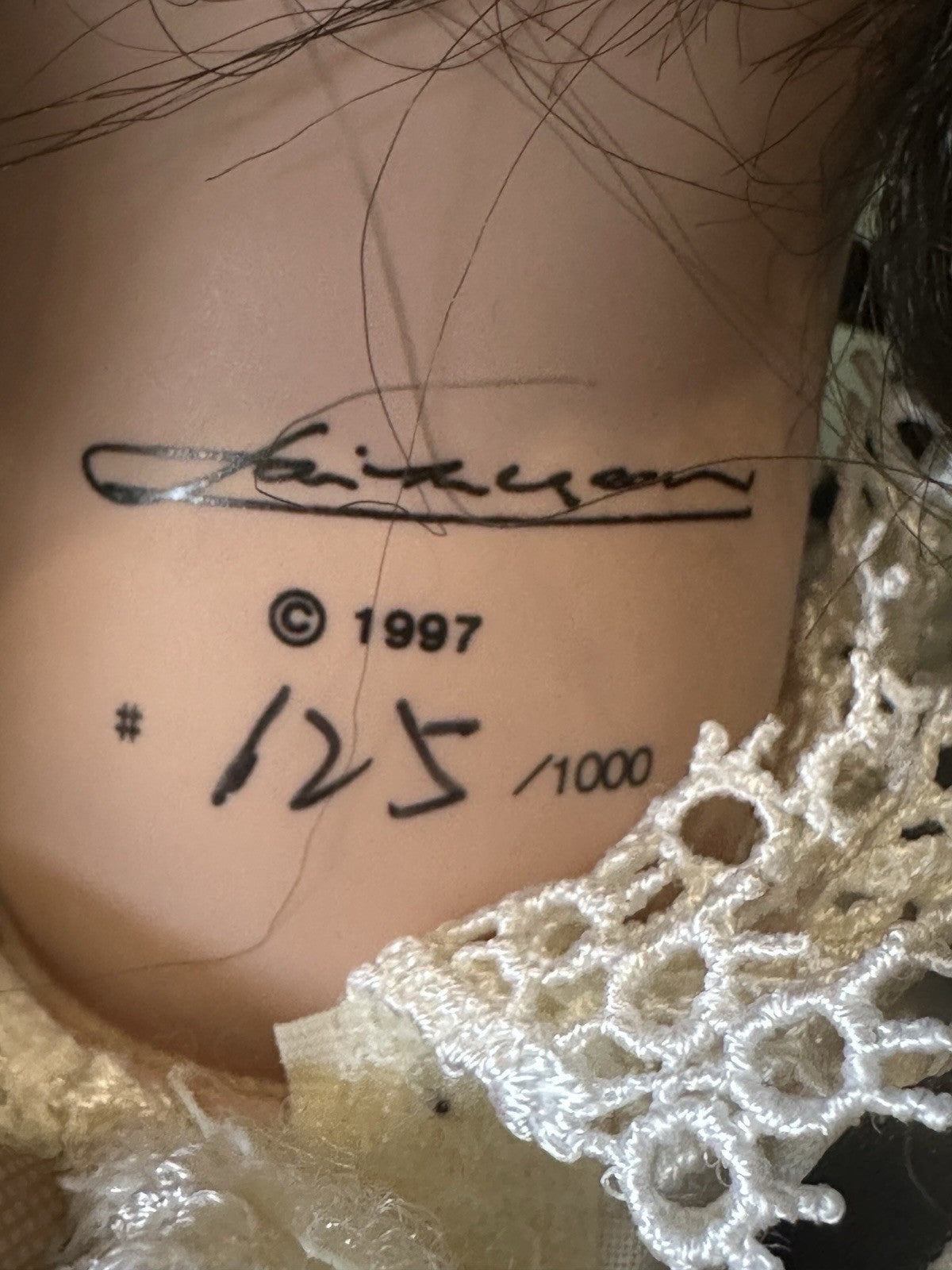 Jan Mclean 28" Porcelain Doll “Laura” Tag and COA For Exclusively Yours 1997