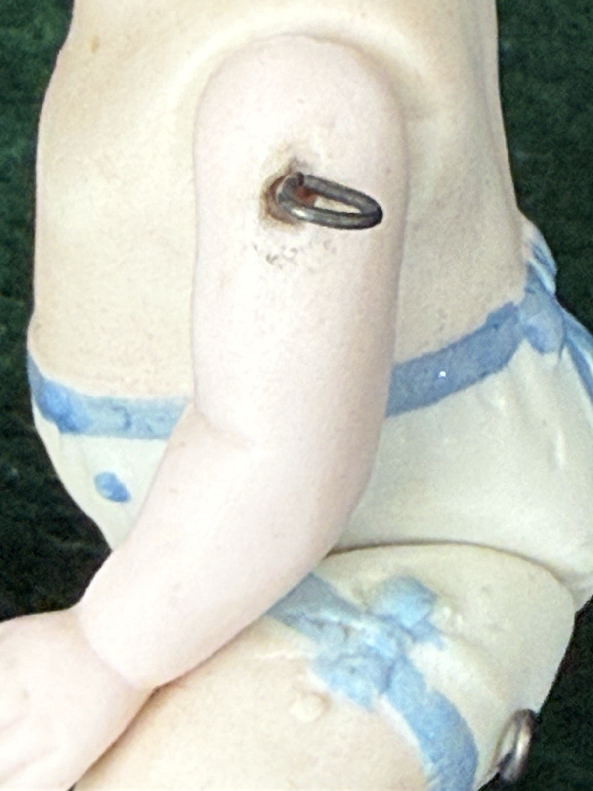 Antique German 4.5" Hertwig (?) Miniature All Bisque Baby Doll Molded Diaper