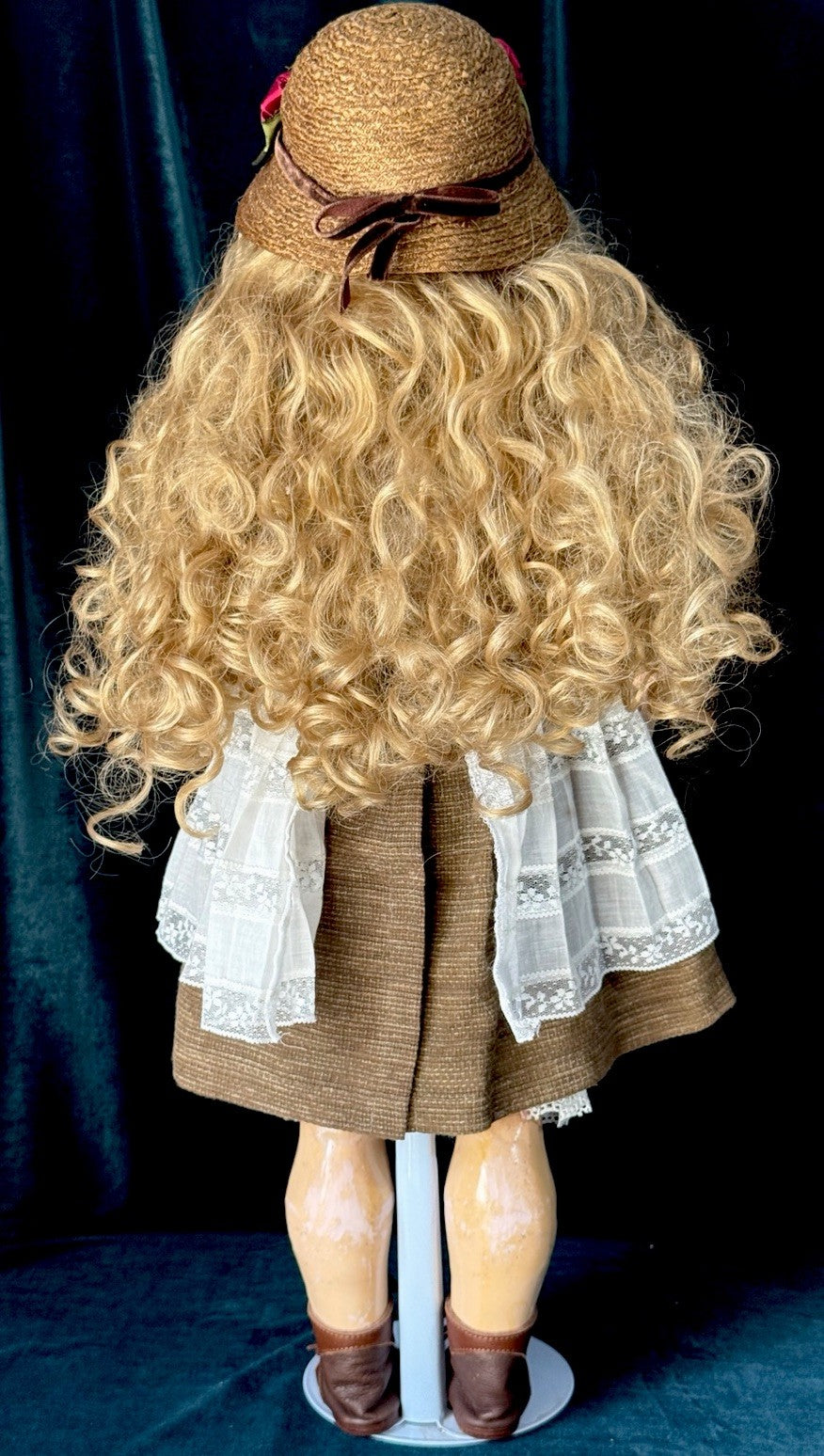 Antique German Queen Louise Doll Bisque Head Composition Body 24” Doll