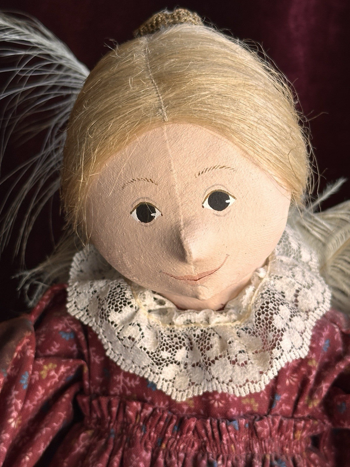 Vintage NIADA Artist Ellen Turner Cloth Painted Handmade 17” Doll with Tag