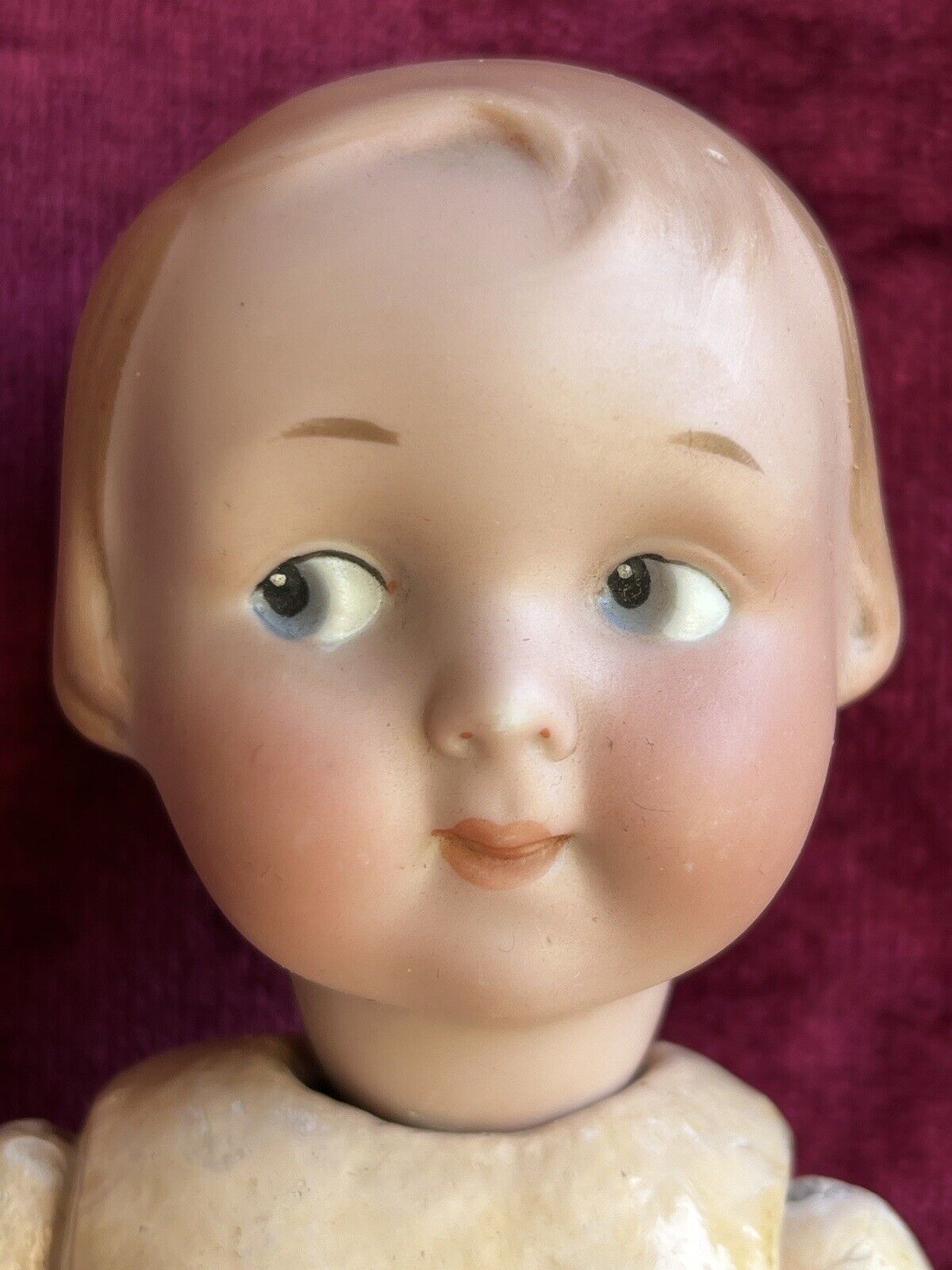 Antique German 11” Armand Marseille 210 Googly Eye Jointed Body Bisque Head Doll