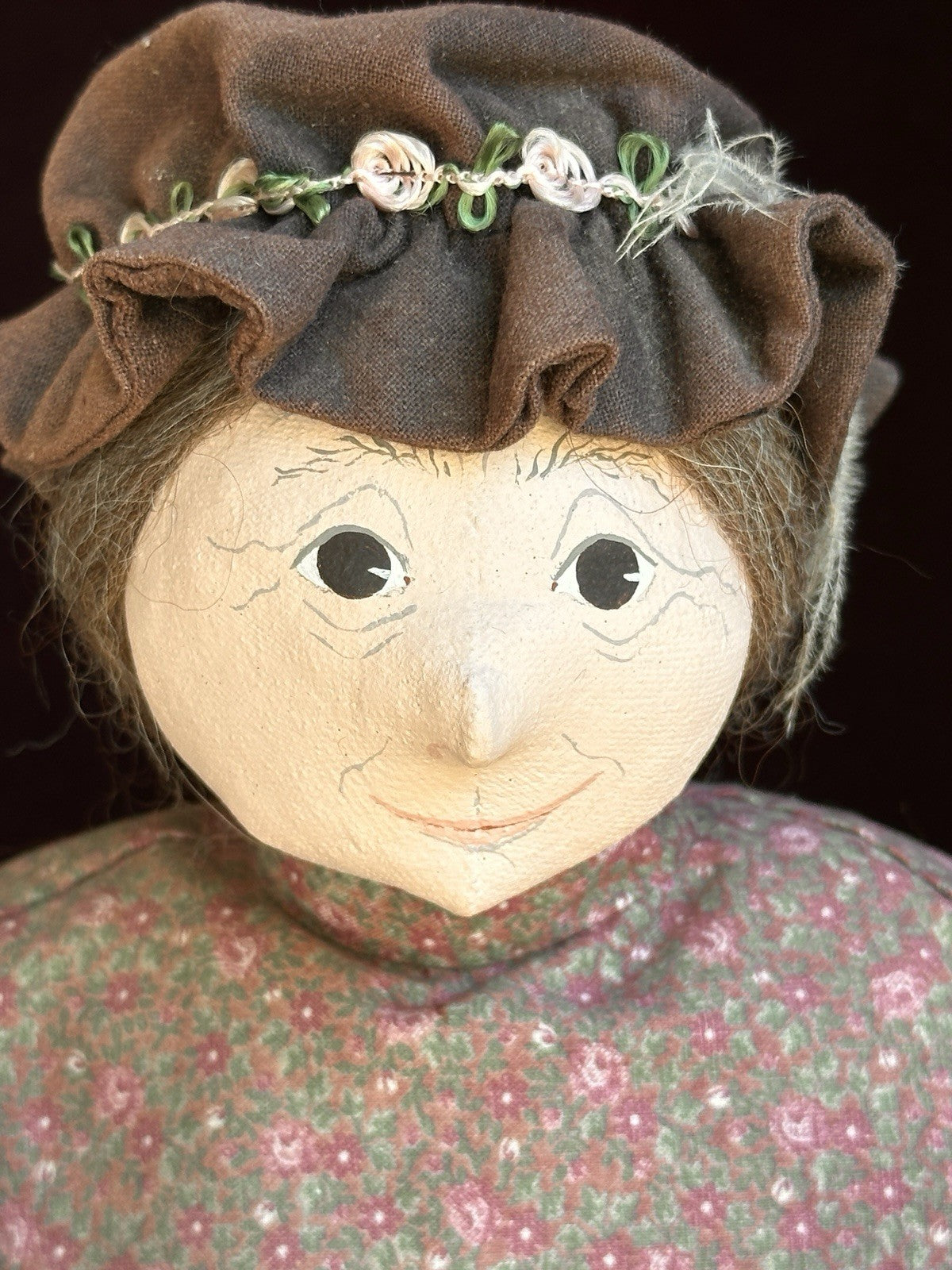 Vintage NIADA Artist Ellen Turner Cloth Painted Handmade Doll with Tag