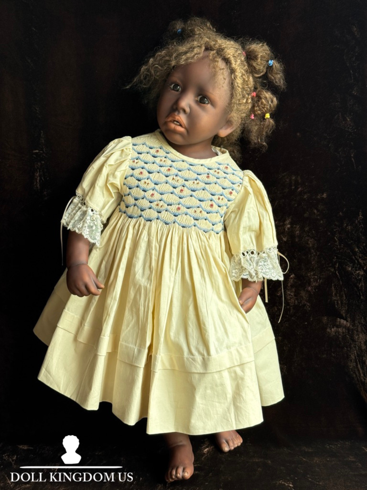 Lifelike 28" Artist Pauline Middleton Porcelain African American Girl Doll LE 20