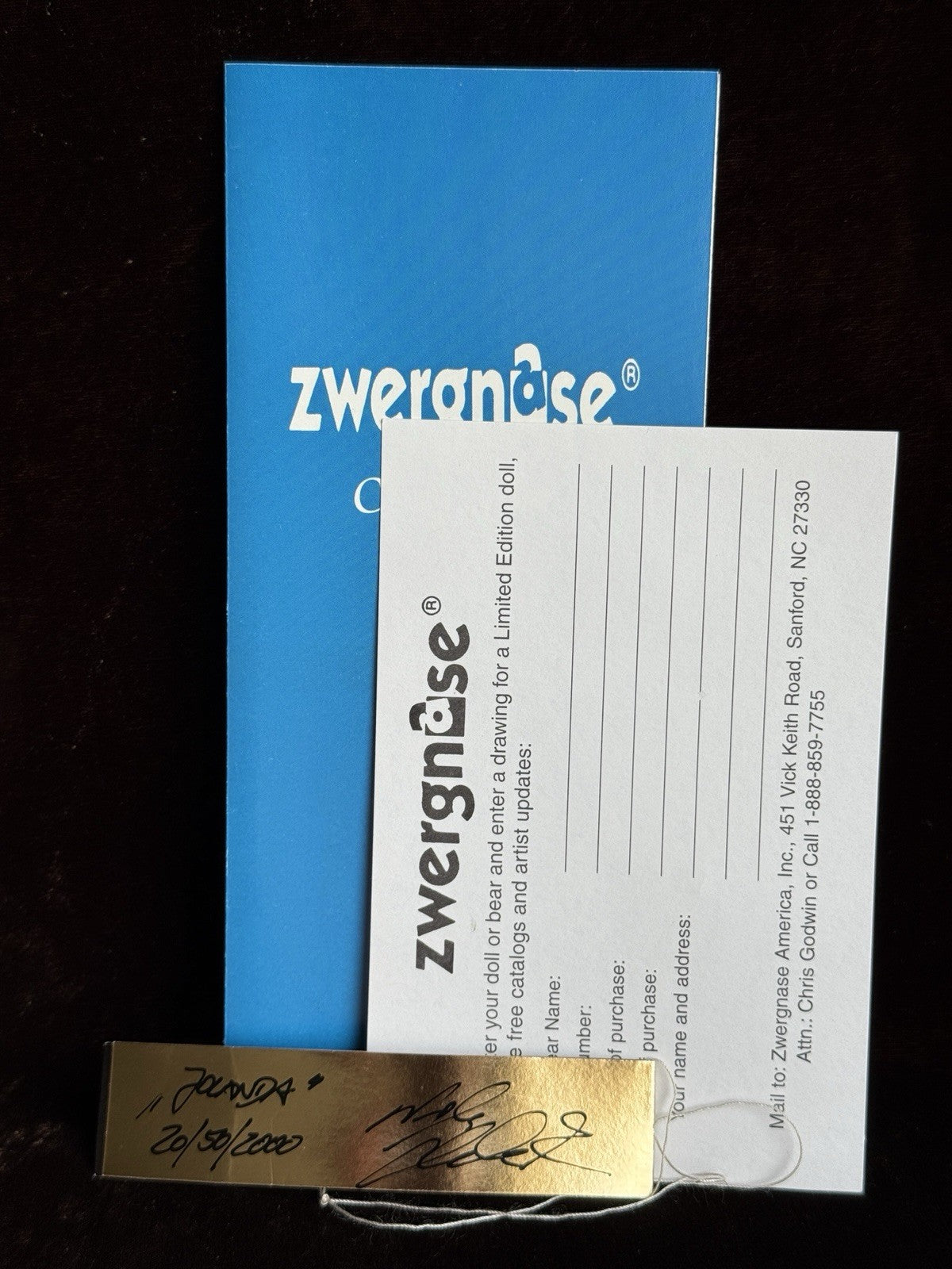 Zwergnase German 12” Artist Jolanda Bear 2000 LE 50 New in Box