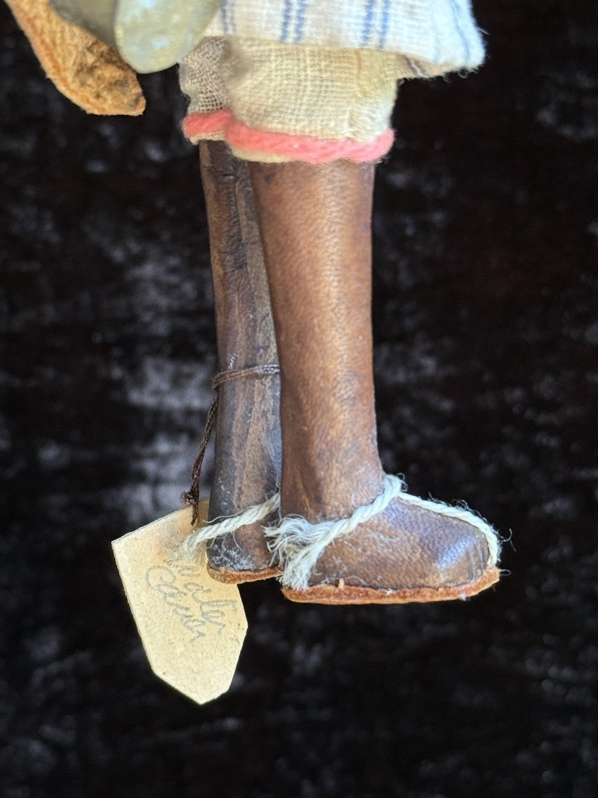 Vintage 8.75” Kimport Water Carrier Leather Male Traditional Folk Doll