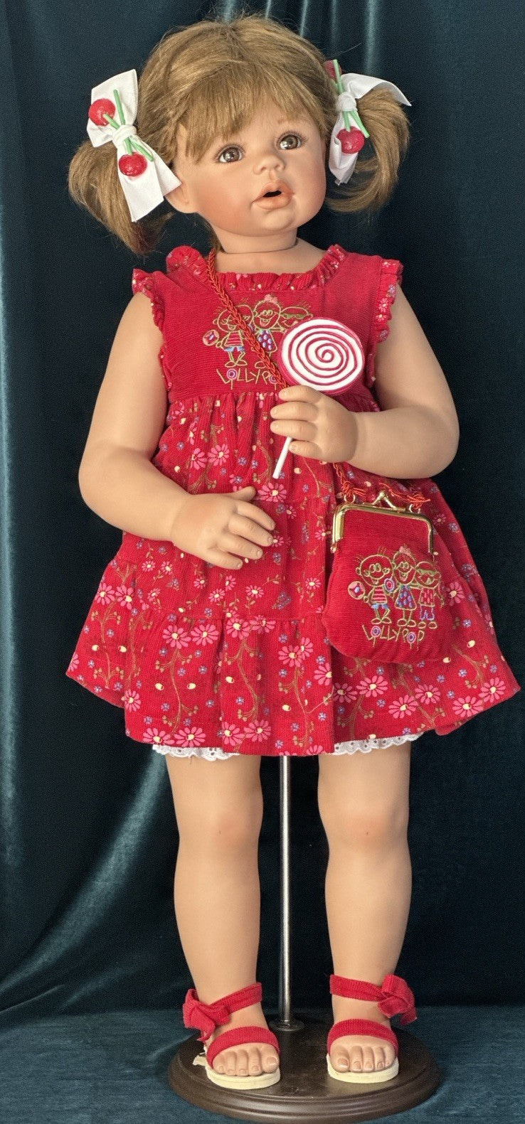 Collectible Porcelain 30” Doll “Lollipop ” by Monika Levenig LE 400 Tag/COA
