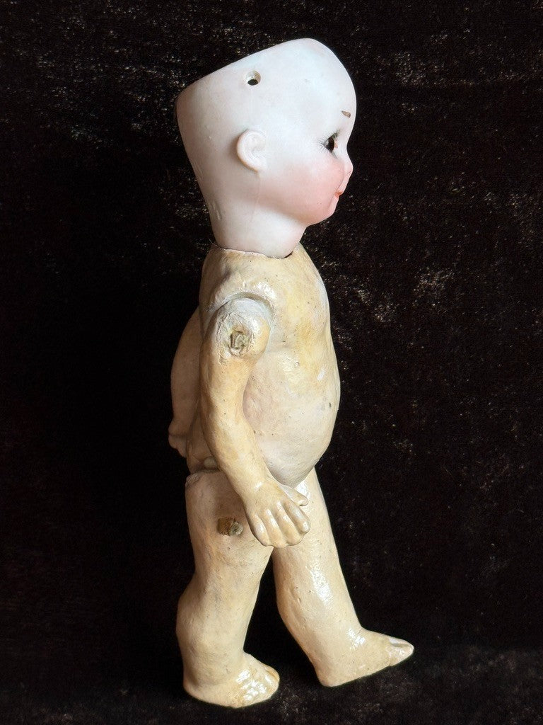 Antique German Marseille Borgfeldt 253 Googly Eyes Nobbi Kid Bisque Head Doll