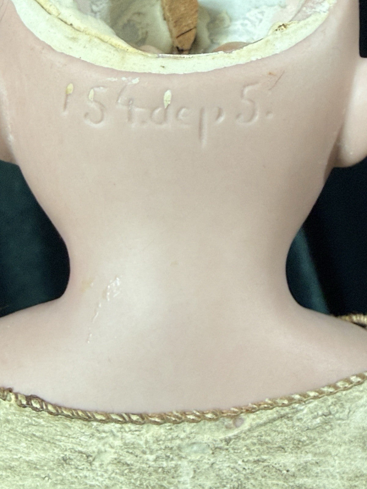 Antique German 15” Kestner 154 Dep 5 Doll Bisque Head Leather Kid Body