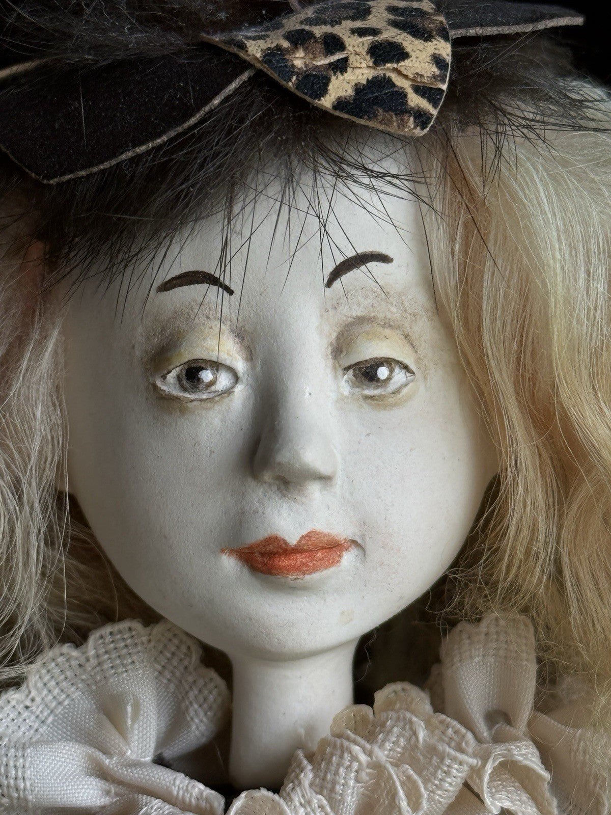 OOAK NIADA 17.5” Artist Ankie Daanen Paper Clay Mixed Media Character Doll