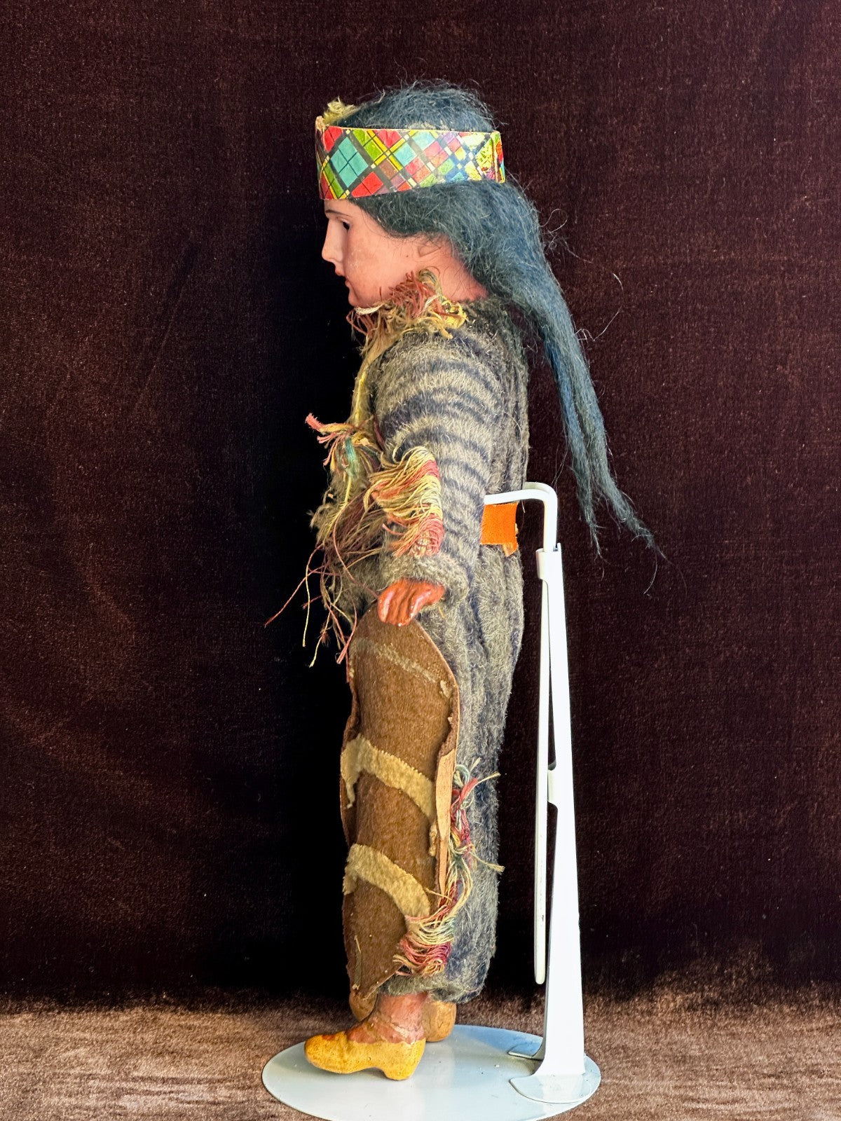 Antique German 13” Armand Marseille Native American Indian Bisque Head Doll