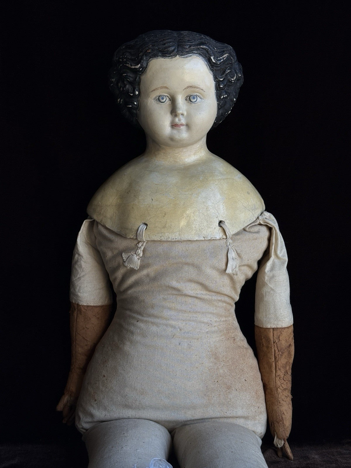 Huge 39” Antique American Greiner Papier Mache Doll