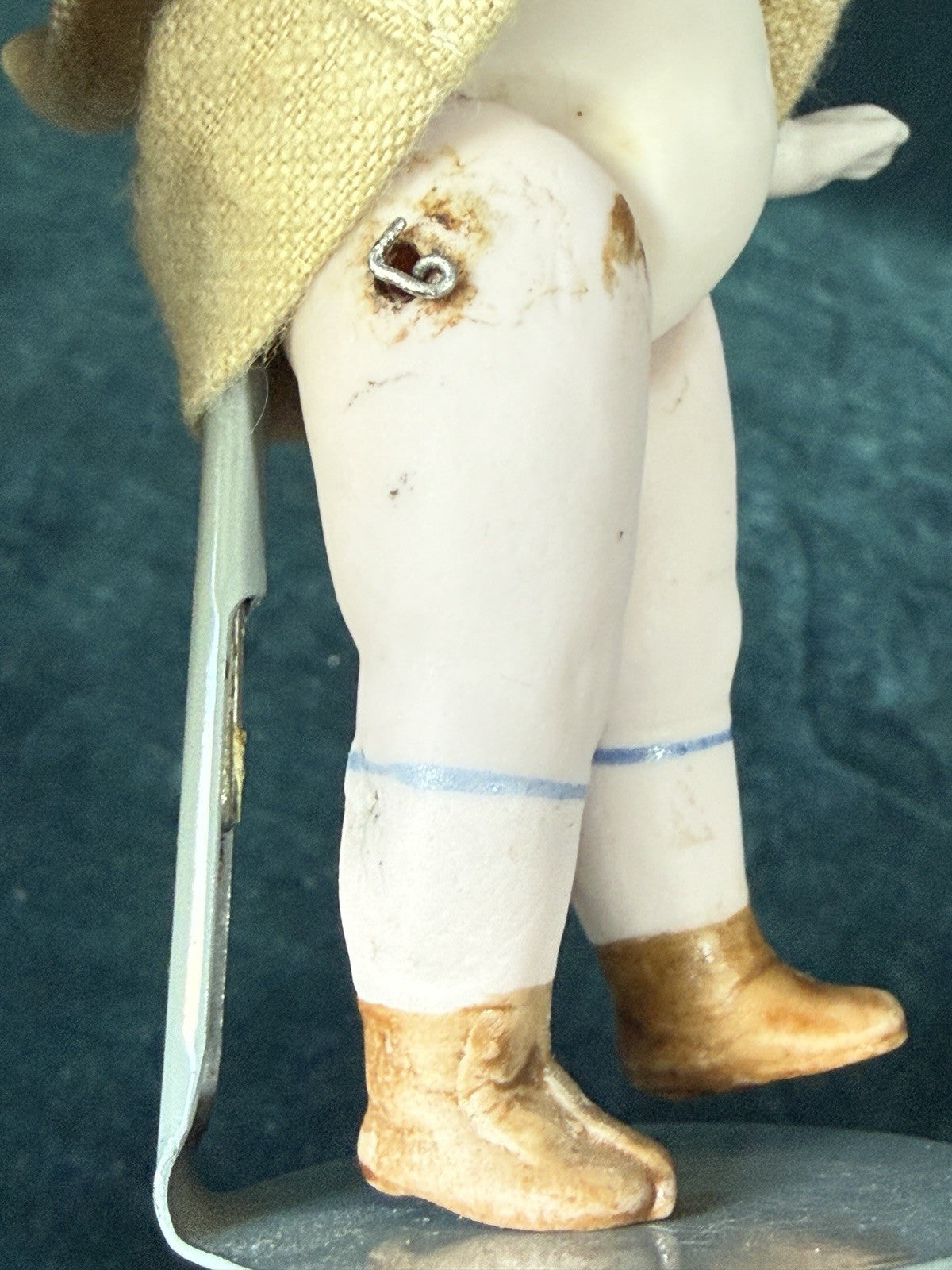 Antique German All Bisque Hertwig (?) Googly Type 4 1/4” Character Doll