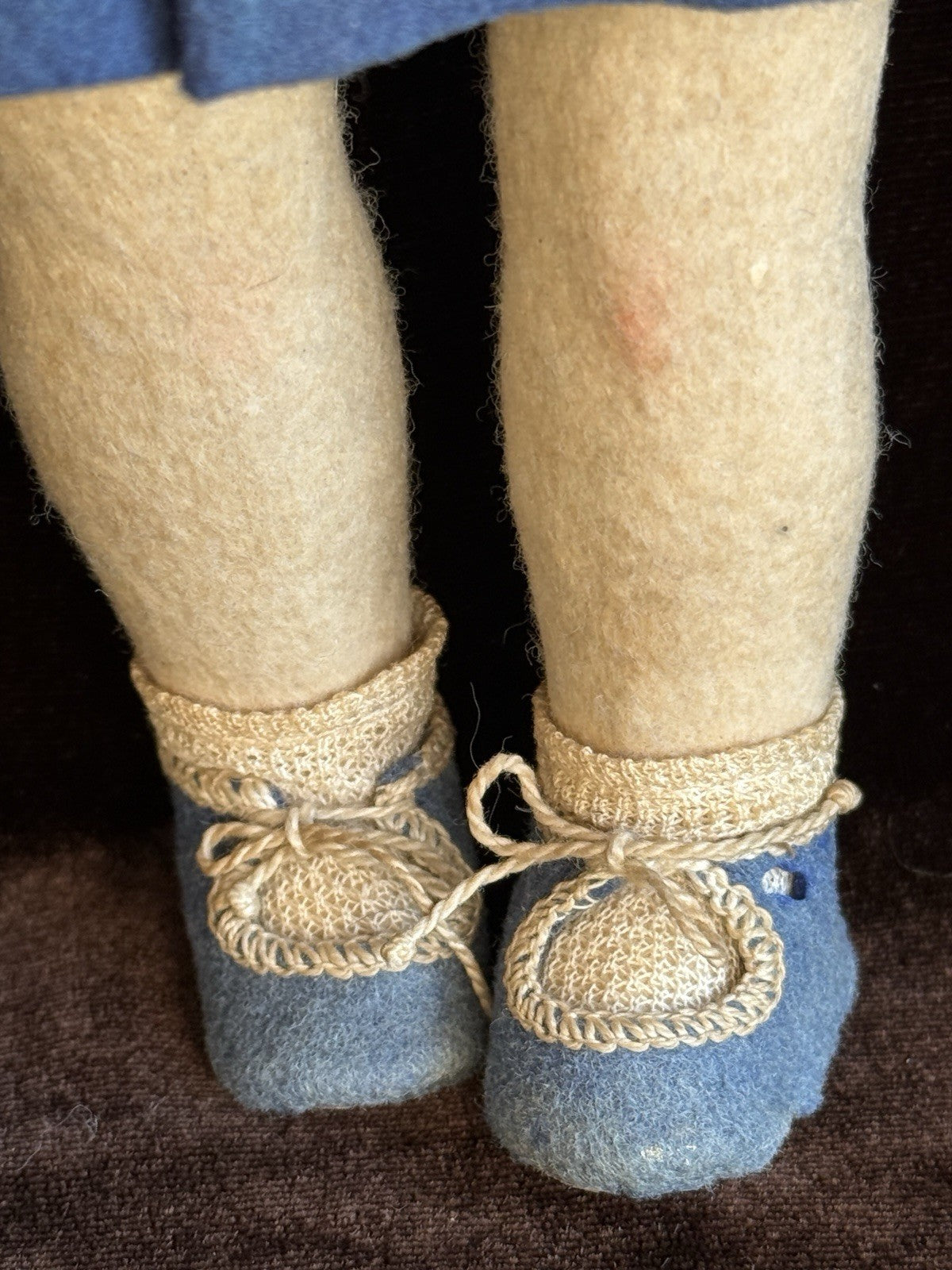Vintage 9.75” Lenci Style Felt Cloth Character Girl Doll