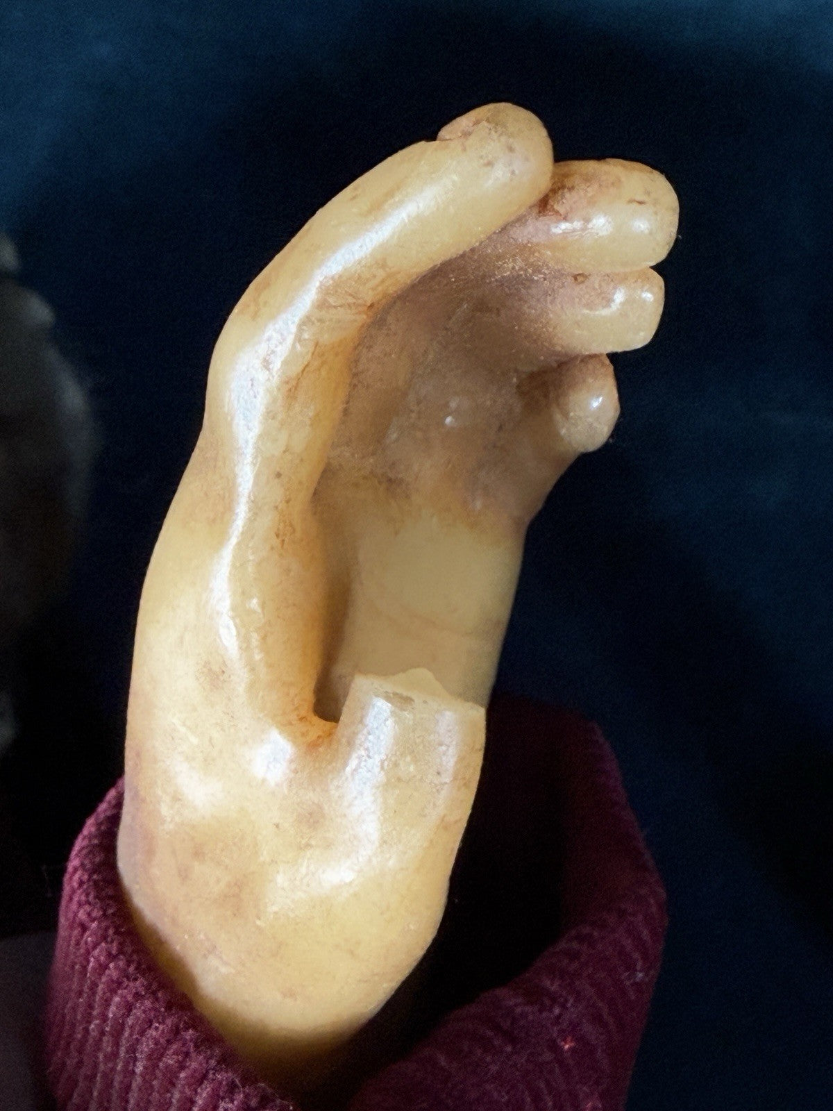 Unidentified Antique Old Men In The Wooden Chair Wax Doll