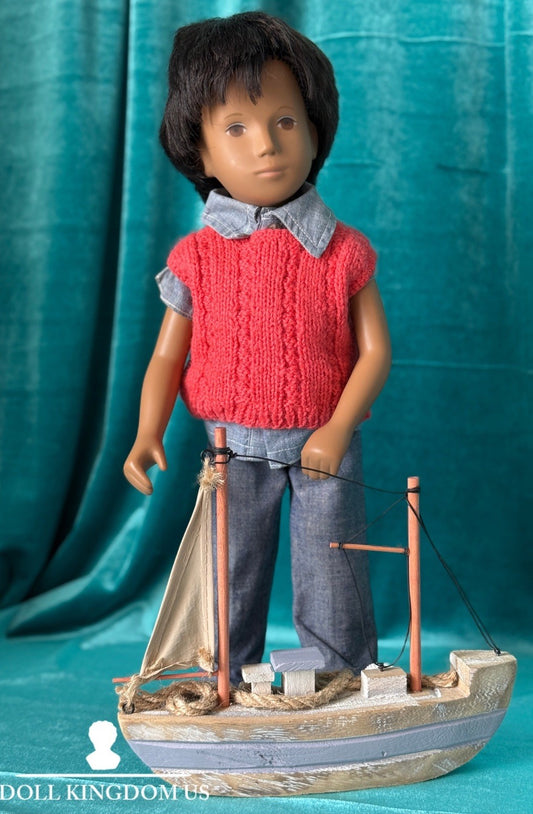 Collectible England Vinyl Brunette Gregor Boy Doll; Redressed (?)