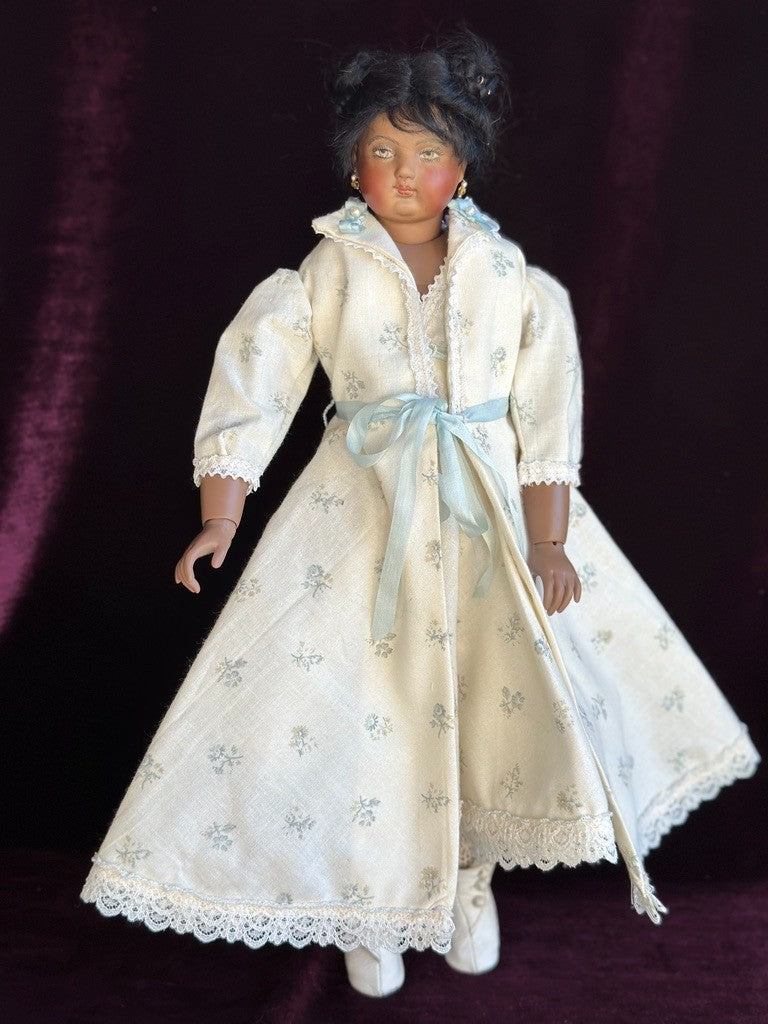 Rare 15” Dark Complexion Porcelain Repro of Antique French Huret Fashion Doll