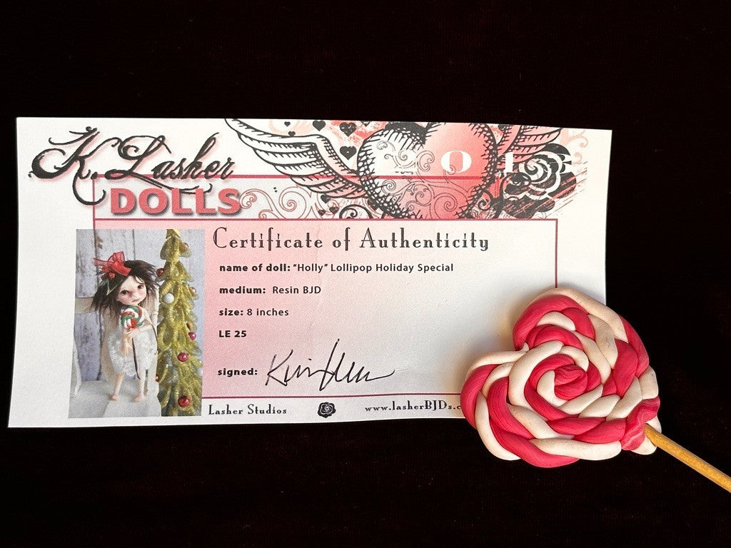 Kim Lasher BJD Resin 8" "Holly" Lollipop Holiday Special Doll LE 25