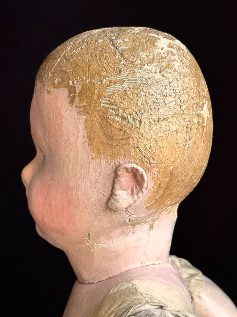Large Antique American Martha Chase 25" Oil Painted Cloth Baby Doll