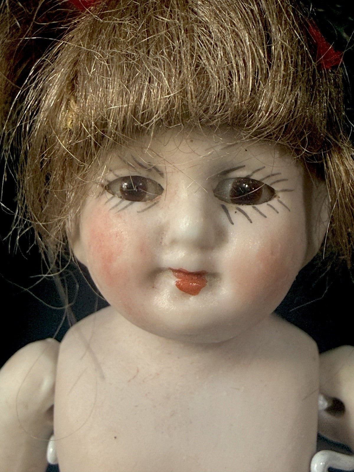 Antique German 4 1/2” All Bisque Mignonette Dollhouse Doll Mold 8491