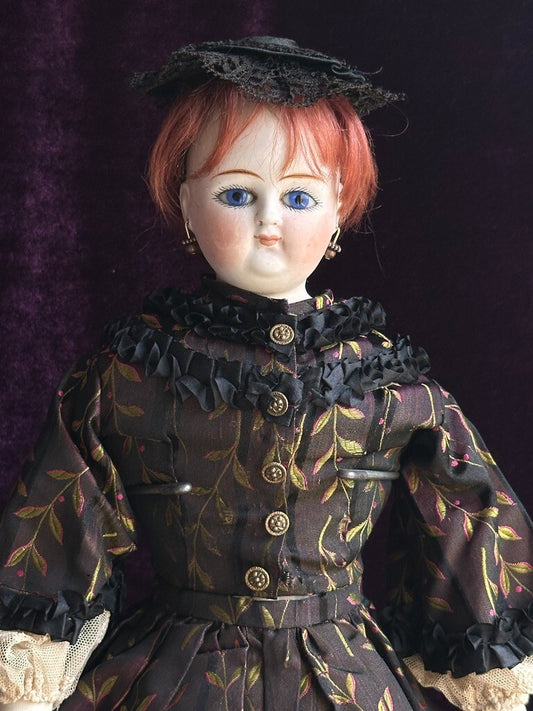 Rare Antique German 18” Belton Solid Domed Bisque Shoulder Head Fashion Doll