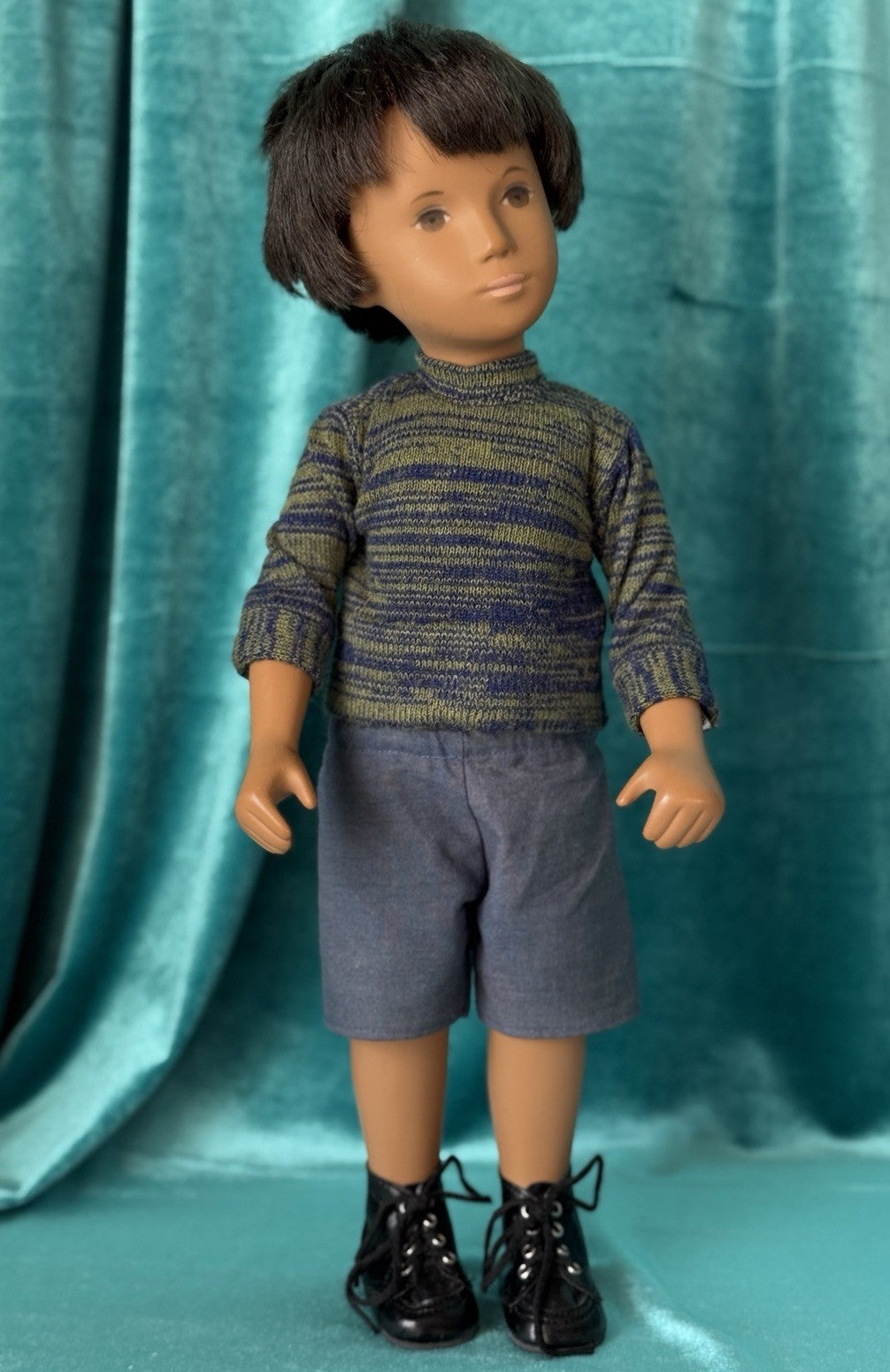 Collectible England Vinyl Brunette Gregor Boy Doll; New Outfit