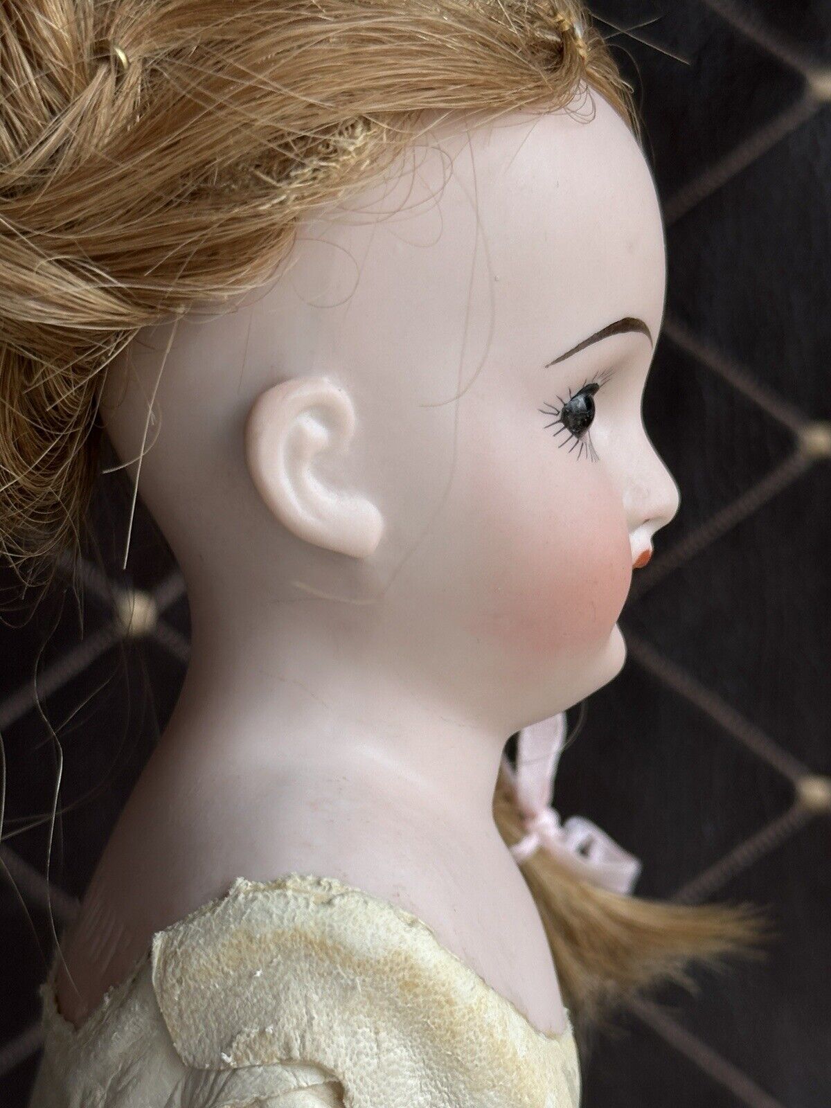 Antique German 14.5” Cuno & Otto Dressel COD 93 DEP Bisque Shoulder Head Doll