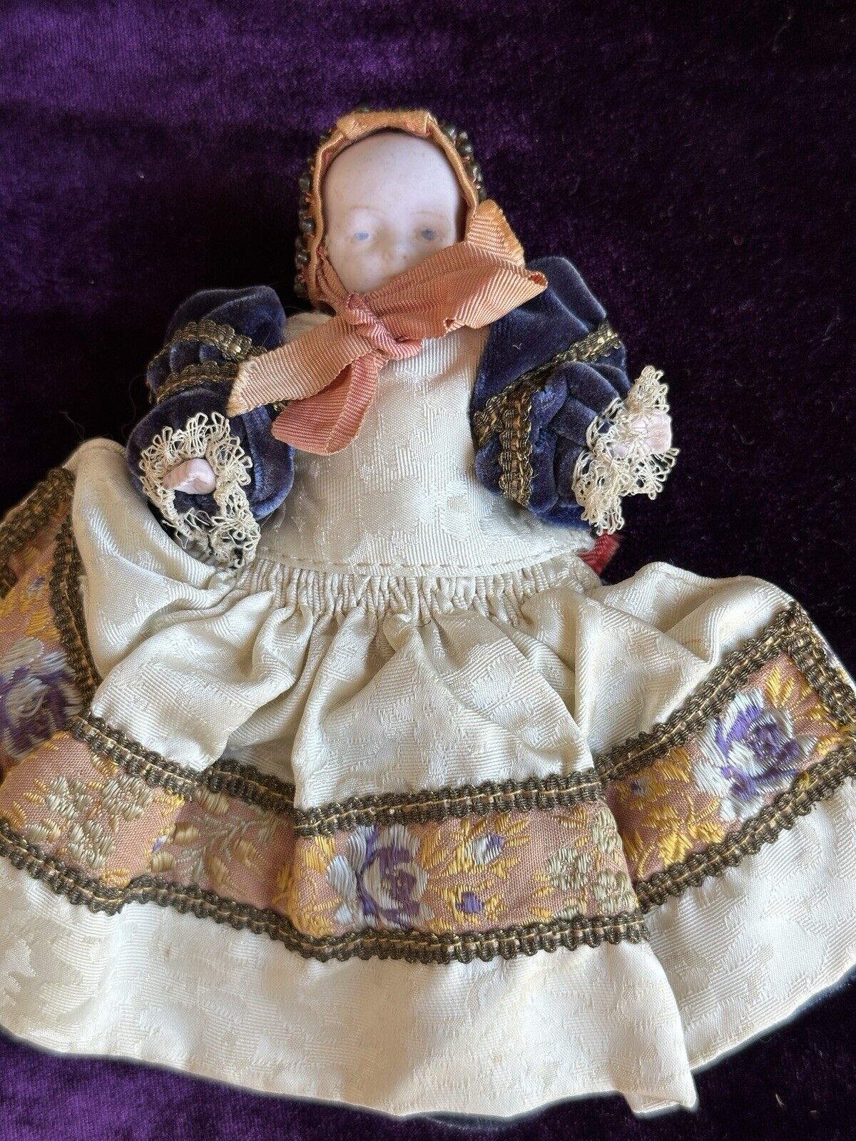 Antique German 14” Carl Bergner 3-Faces Multifaceted Bisque Head Doll