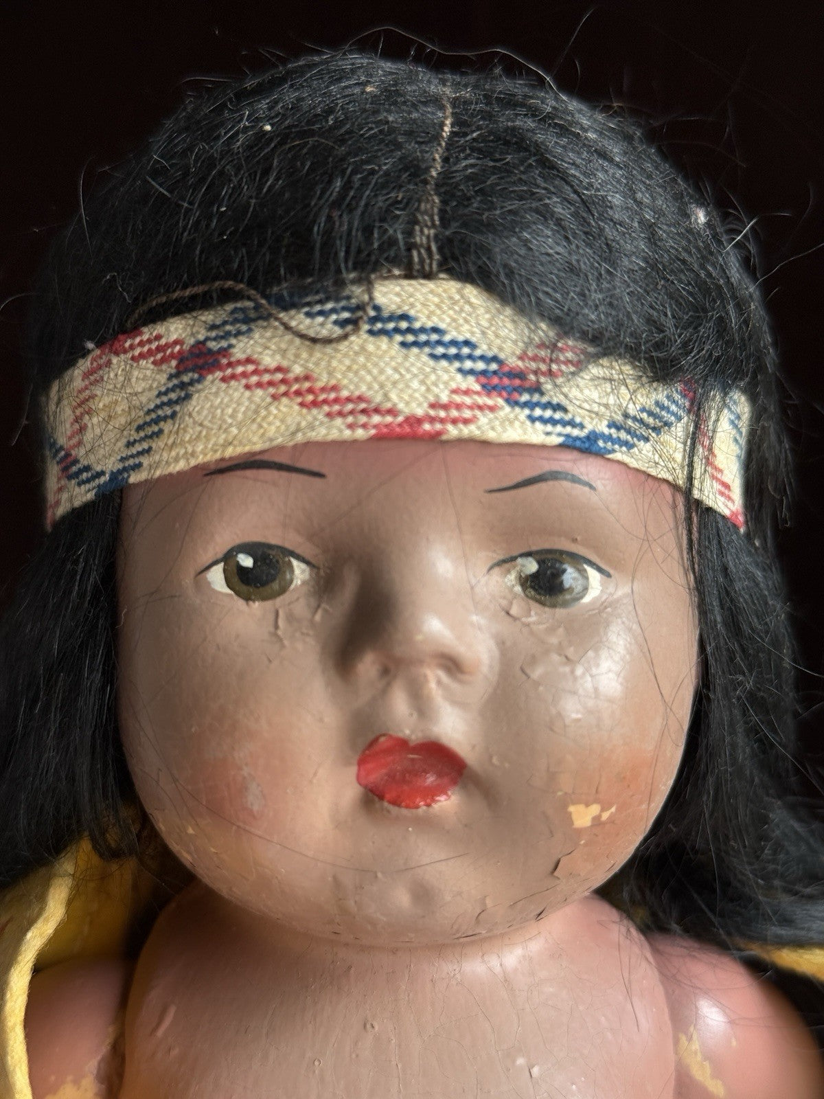 Vintage Reliable 12.5" Composition Indian Native American Doll