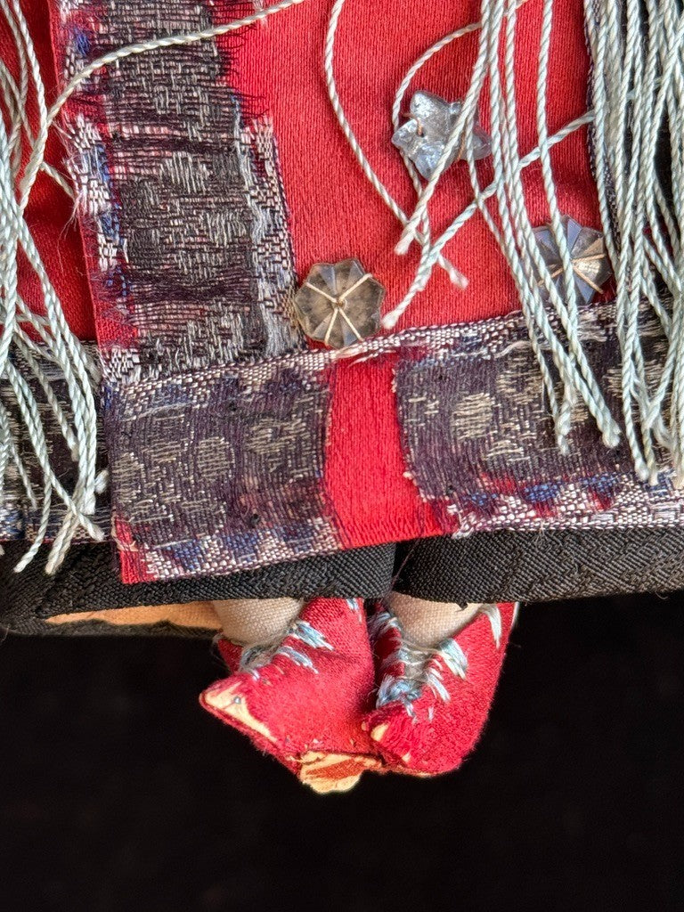 Antique Chinese Door of Hope Mission Carved Wood Cloth Young Female Bride Doll