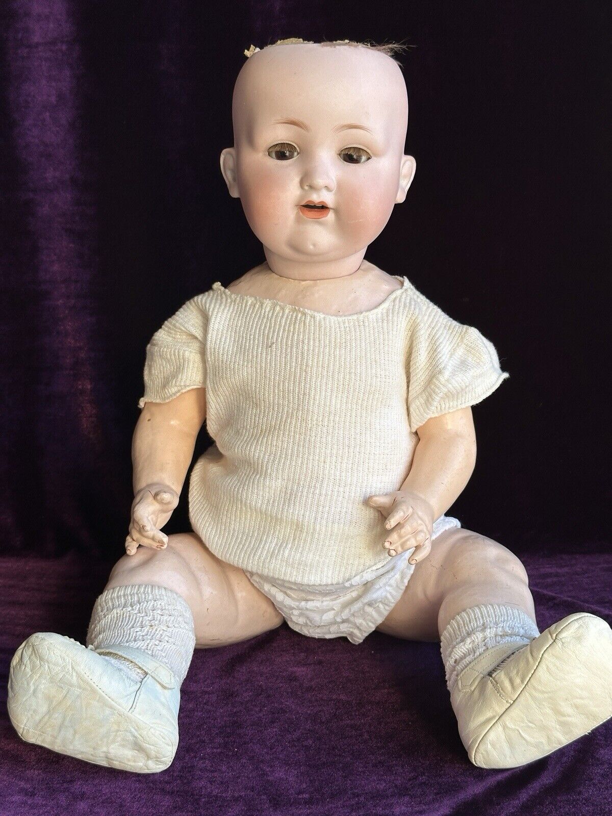 Large Antique German 23” Armand Marseille 990 Bisque Head Baby Doll