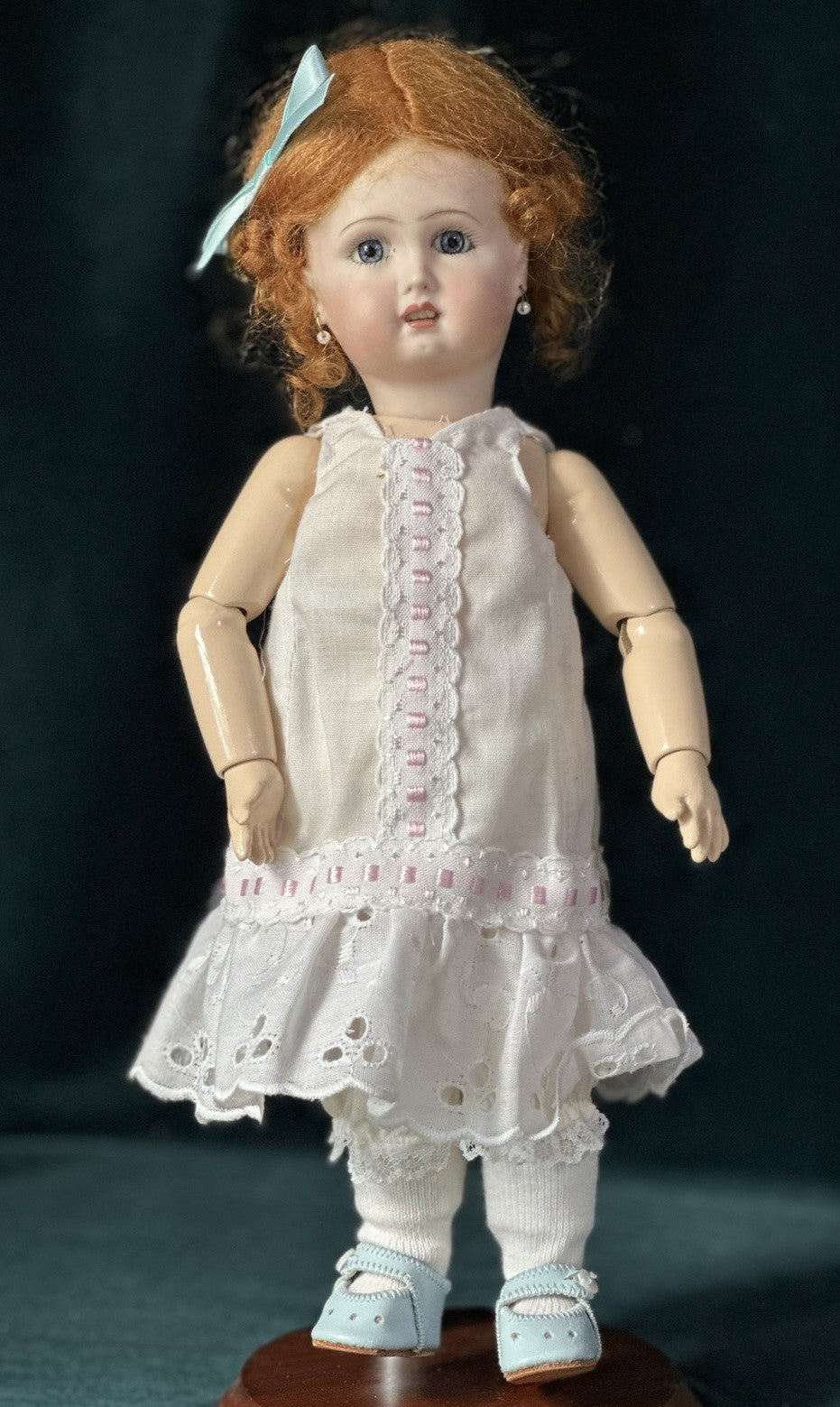 Porcelain/Composition 11” Reproduction of Antique French Bleuette Doll