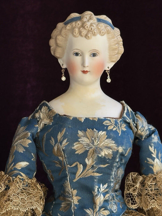Antique German 18” Countess Dagmar Parian China Head Doll
