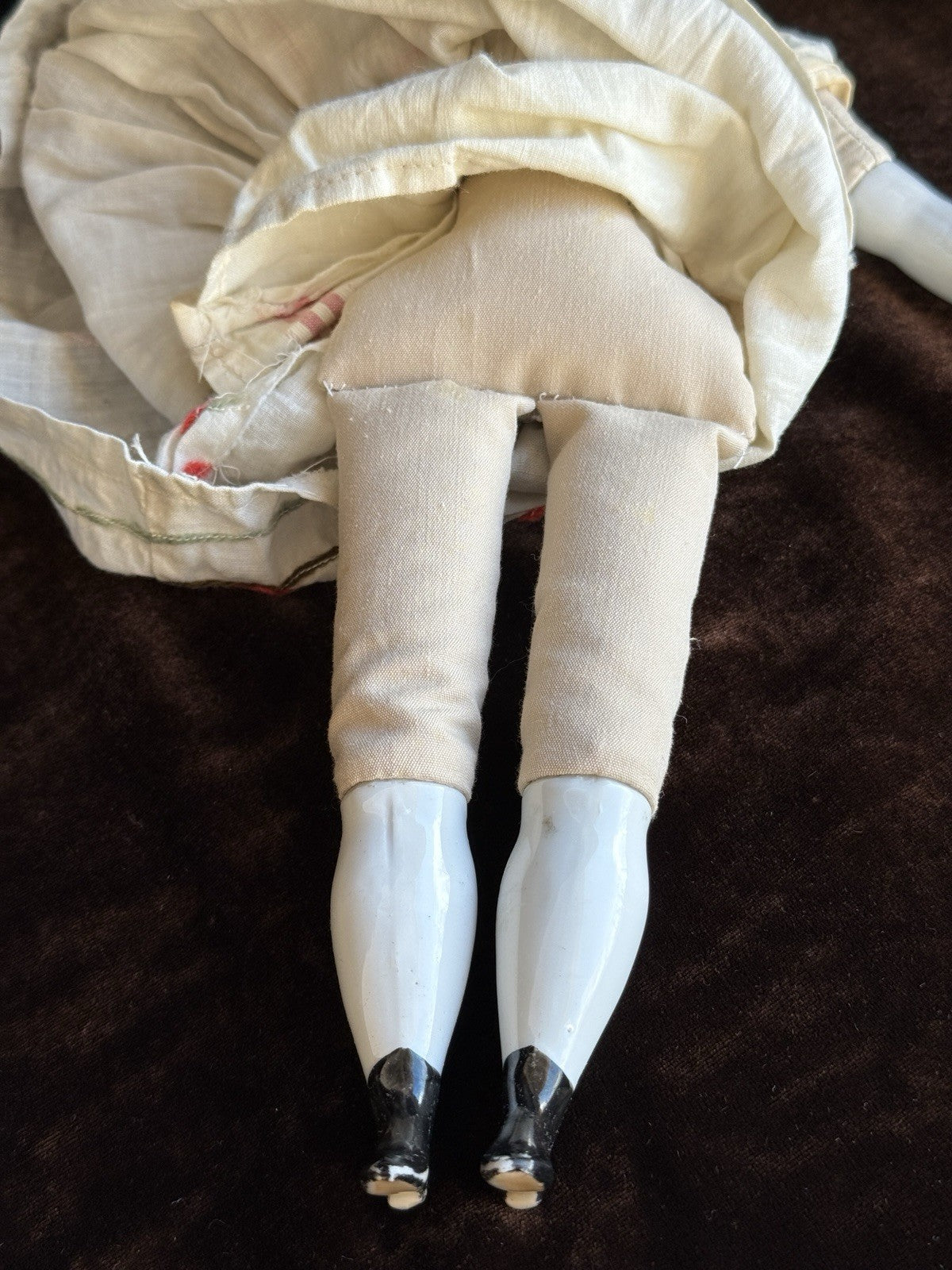 Antique German 13” Flat Top Highbrow China Shoulder Head Doll