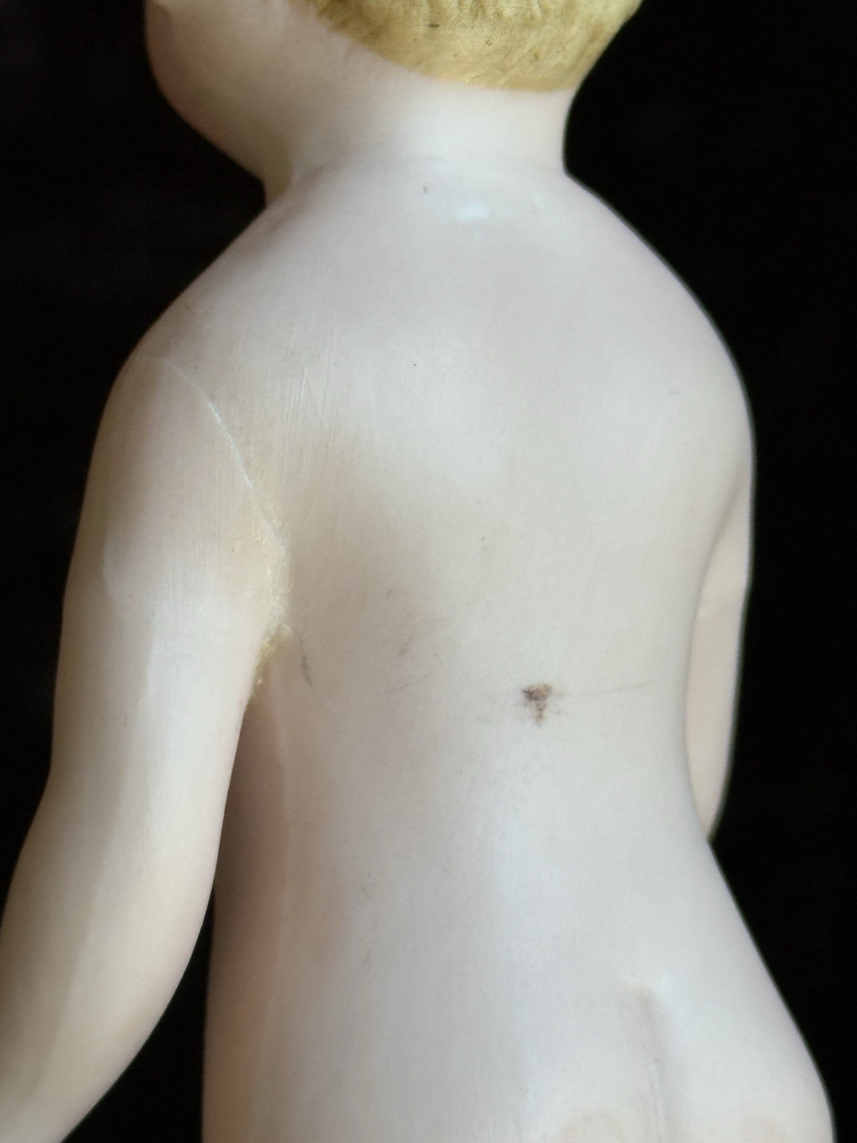 Antique German Bisque Miniature Large 6.5” Frozen Charlie Doll