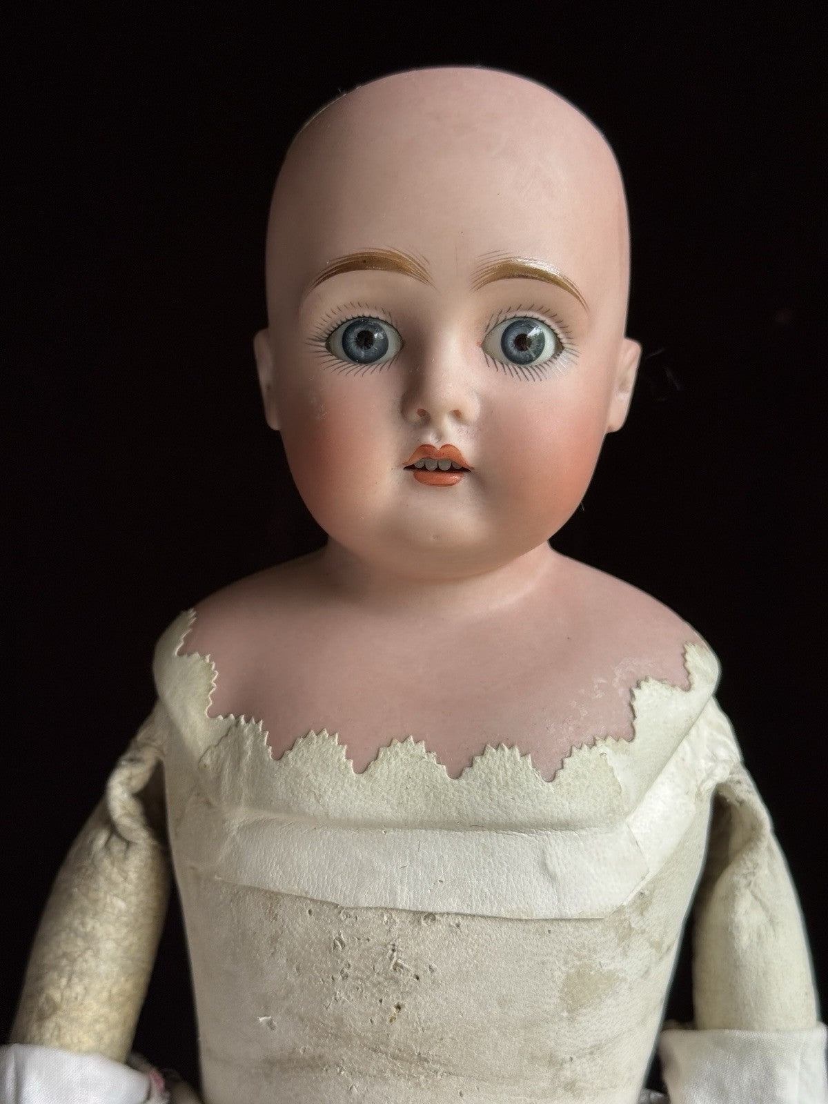 Antique German 17.5” Early Kestner 166 Bisque Shoulder Head Doll