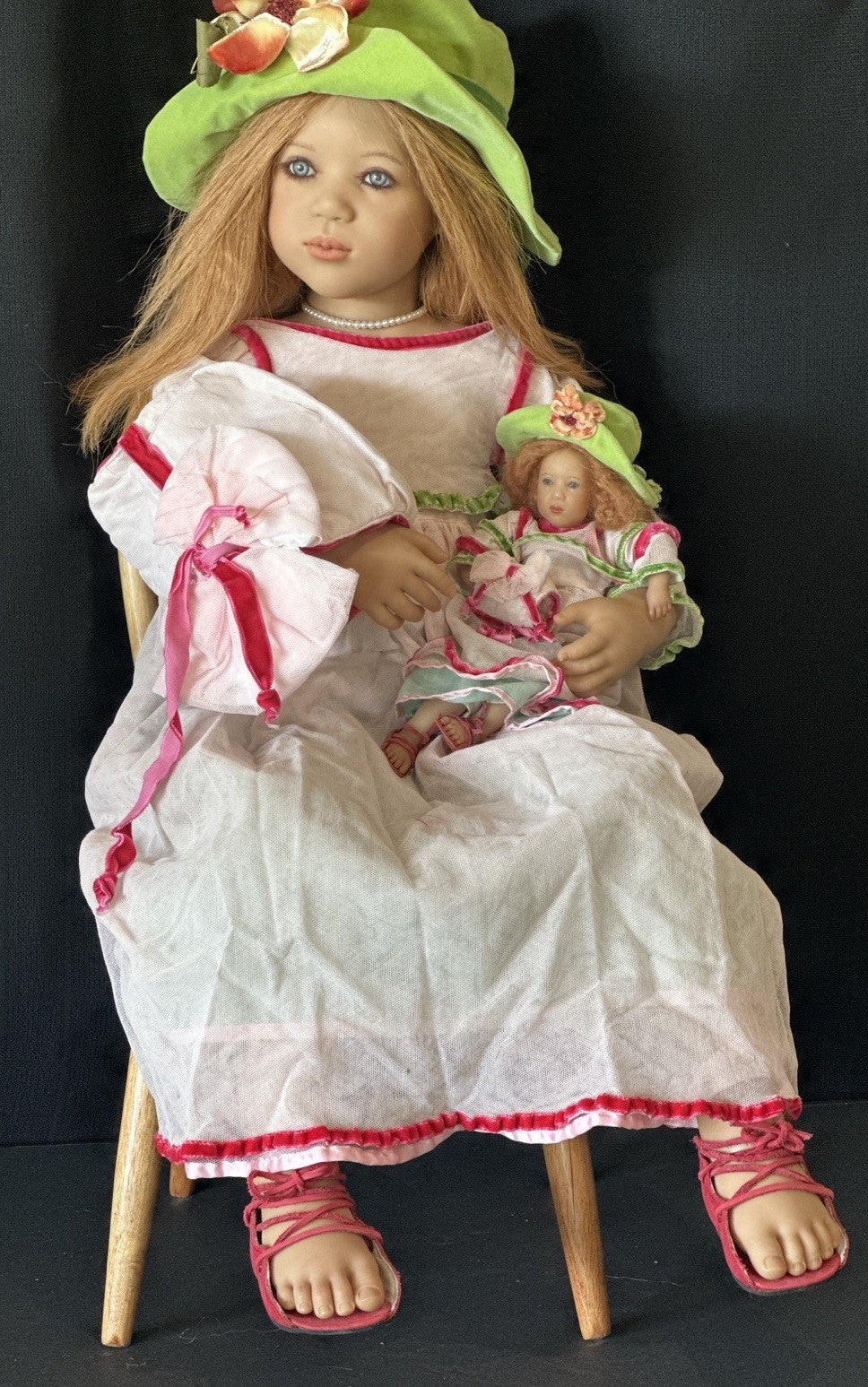 Collectible German Annette Himstedt Vinyl 35.5” Doll “Mirte” COA/mini Mirte Doll