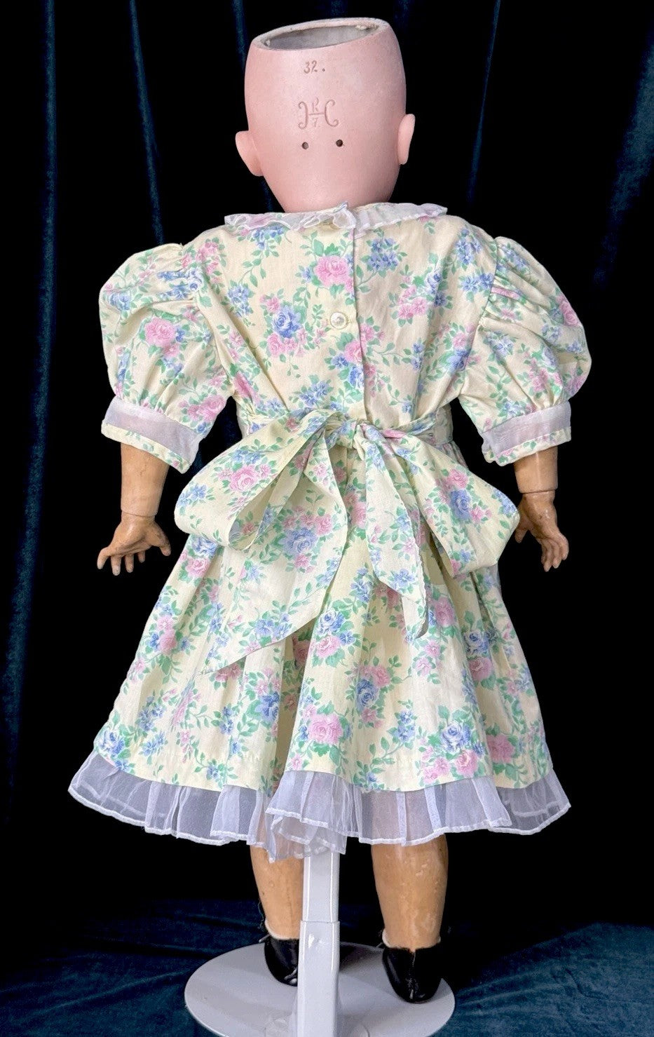 Antique German Karl Hartmann 28” Doll Bisque Head Composition Body-Damaged