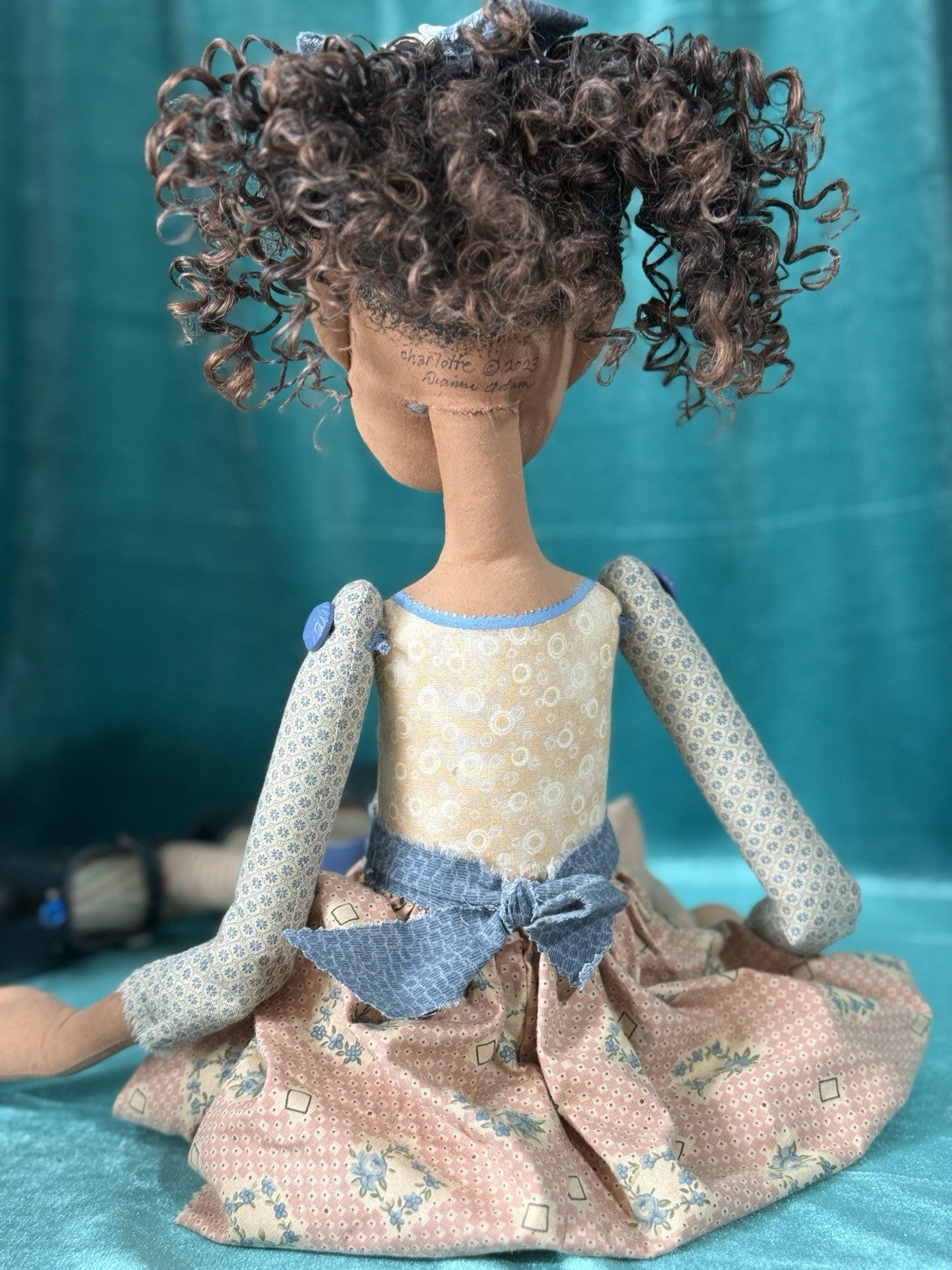 OOAK Artist Handmade Cloth Poseable 24” Doll “Charlotte” by Dianne Adam