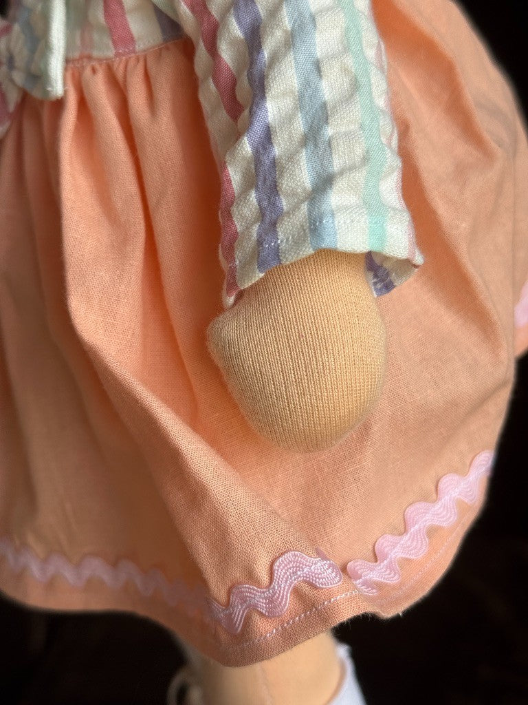 OOAK 14.5" British (?) Artist Judy’s Dolls Waldorf Style Cloth Doll with Tag