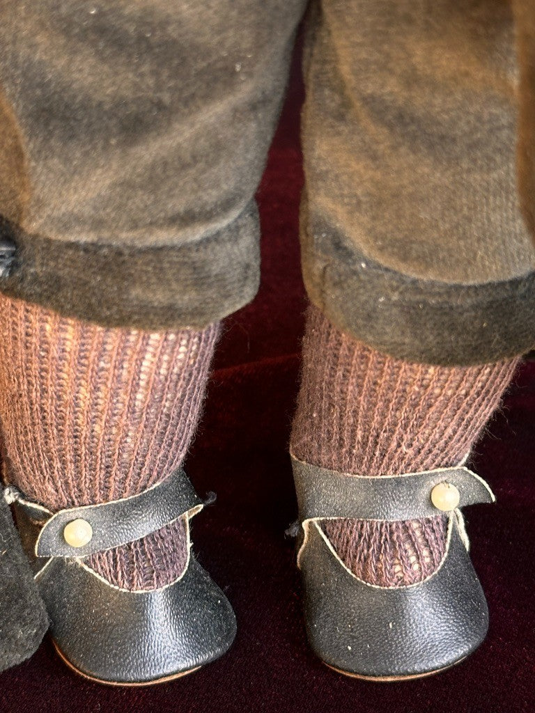 Antique German 14” Gebruder Heubach Pouty Bisque Shoulder Head Boy Doll