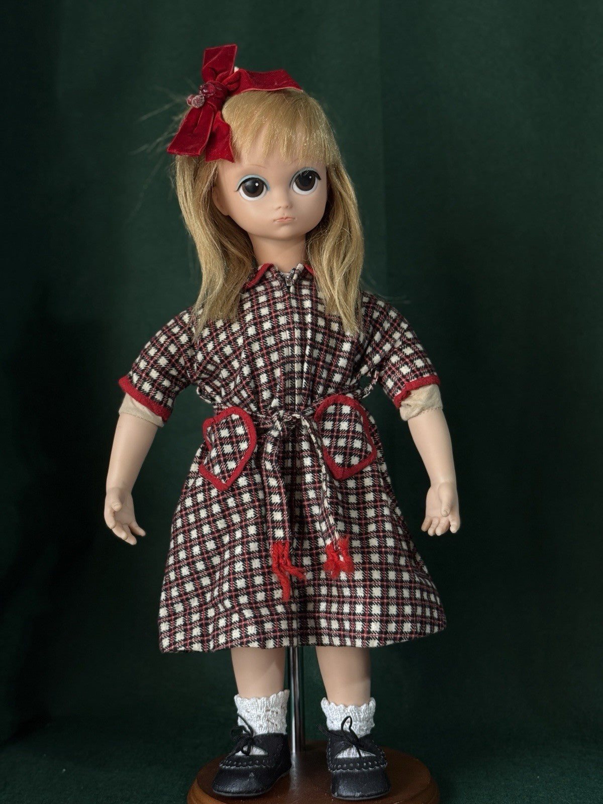 Vintage 1964 Lonely Lisa “Big Sad Eyes” Doll By Royal Doll Co 19" Redressed