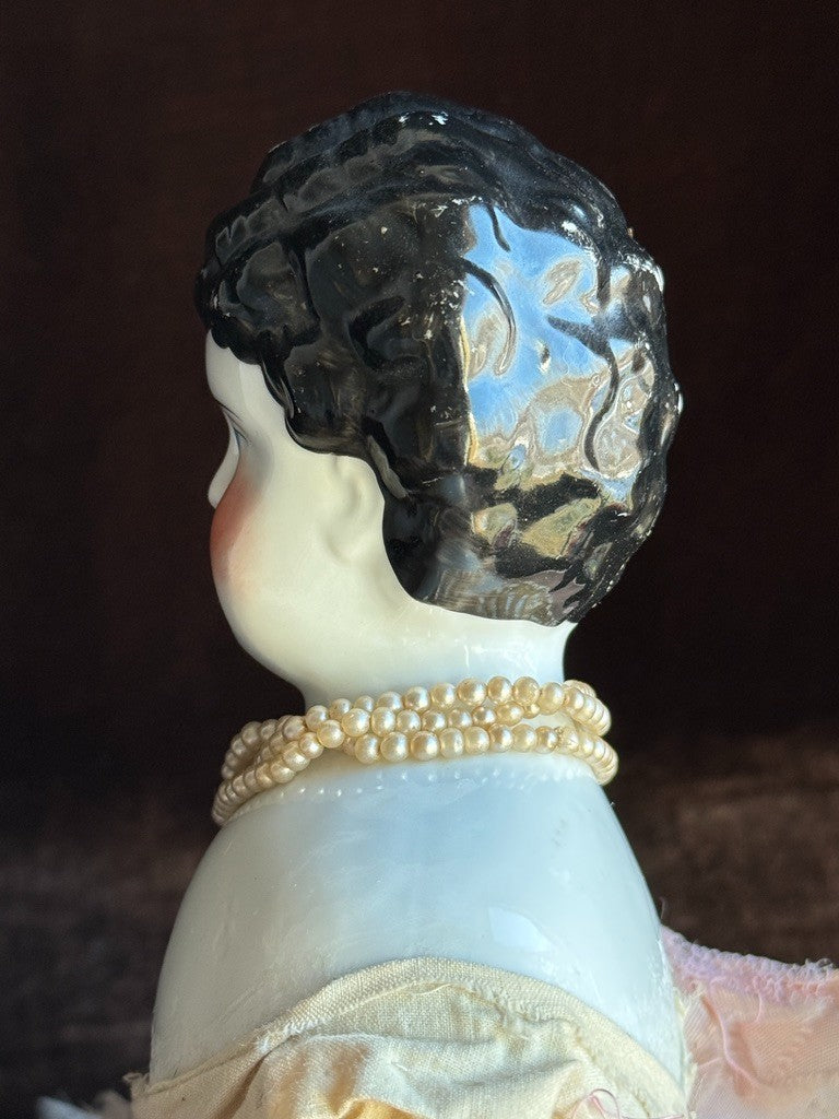 Antique German 22" Bawo & Dotter Brunette China Head Doll