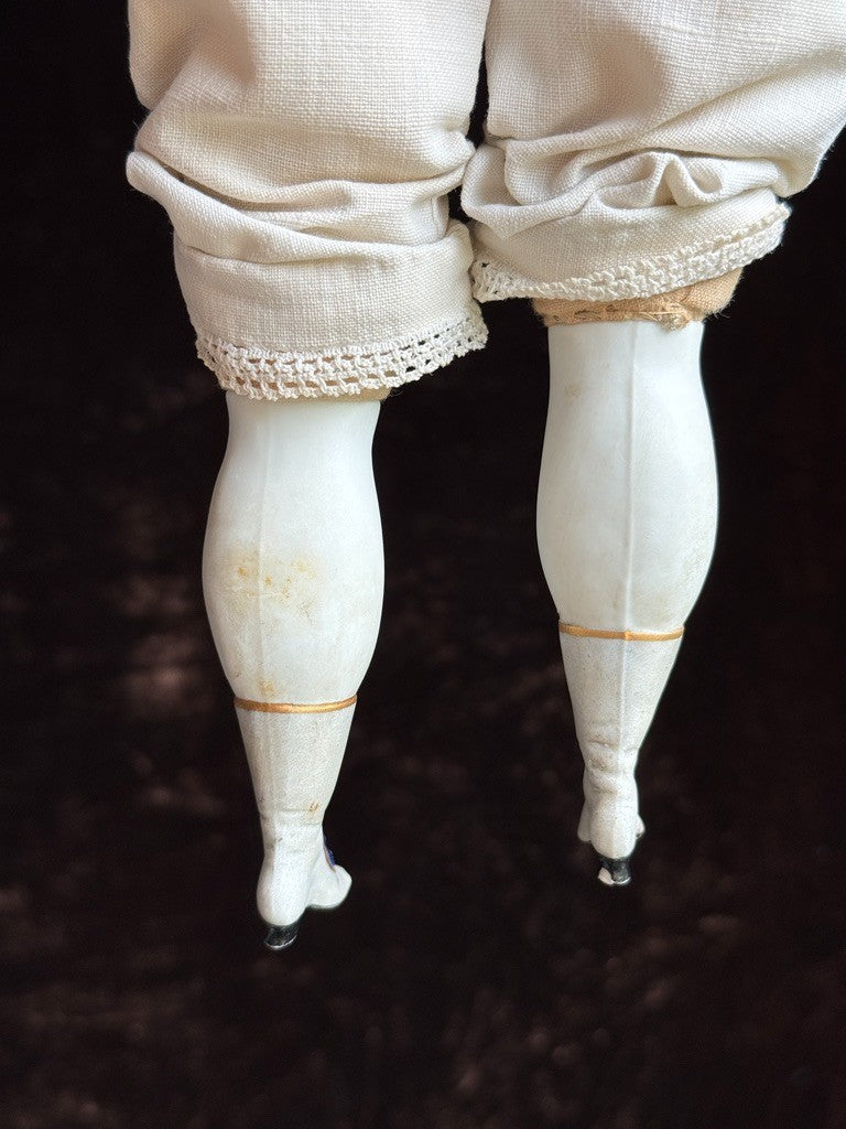 Rare Antique German 15” Alt Beck Gottschalk Curly Top Brunette China Head Doll