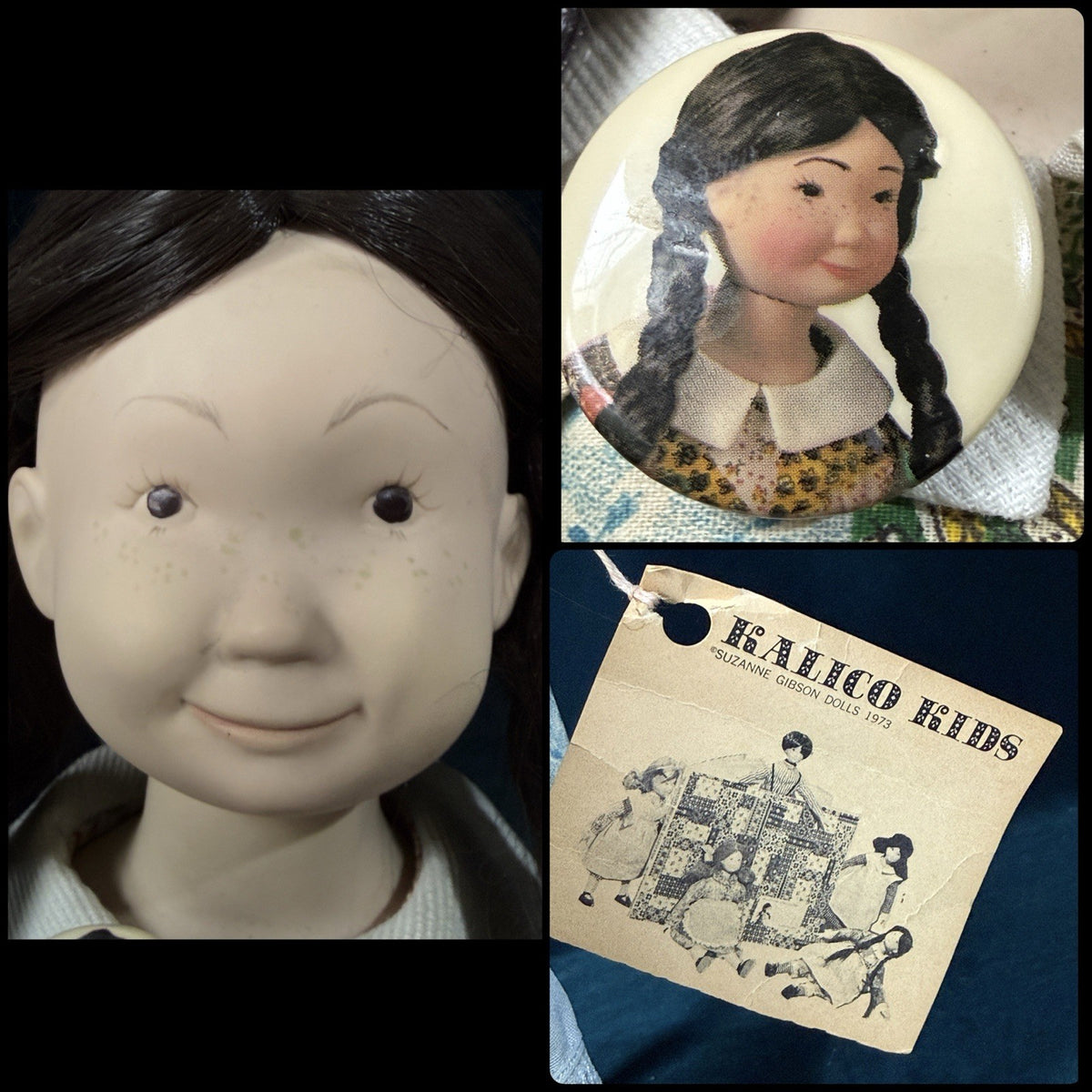 Lot Of 6 Vintage 1973 Kalico Kids Vinyl Dolls By Suzanne Gibson