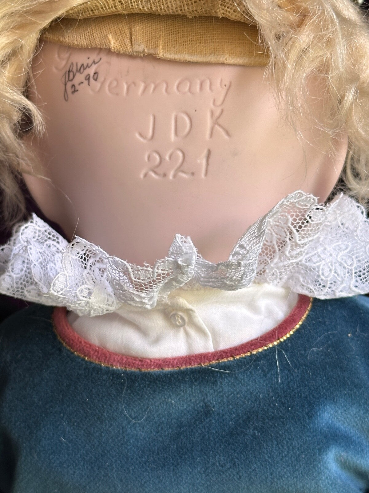 Porcelain Composition 20” Reproduction of Antique JDK Kestner Googly 221 Doll